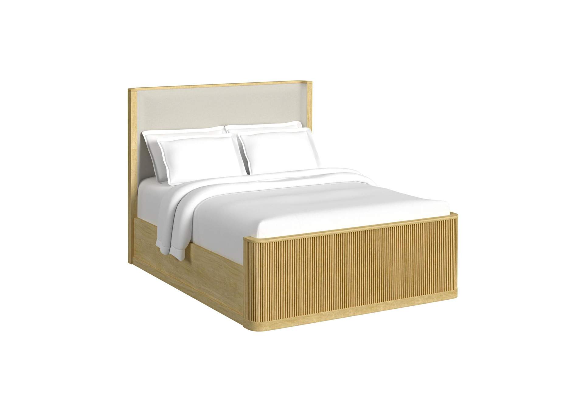Sylvie Queen Upholstery Bed With White Fabric In Natural image 6
