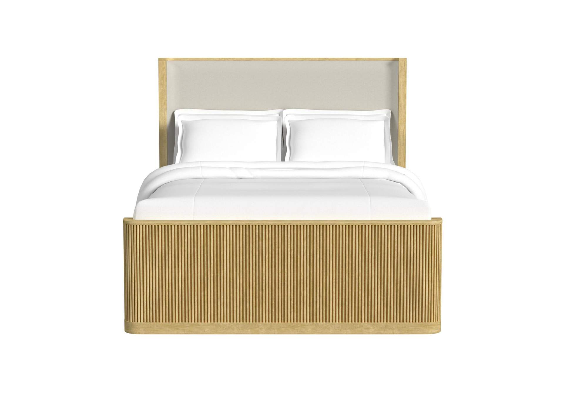Sylvie Queen Upholstery Bed With White Fabric In Natural image 7