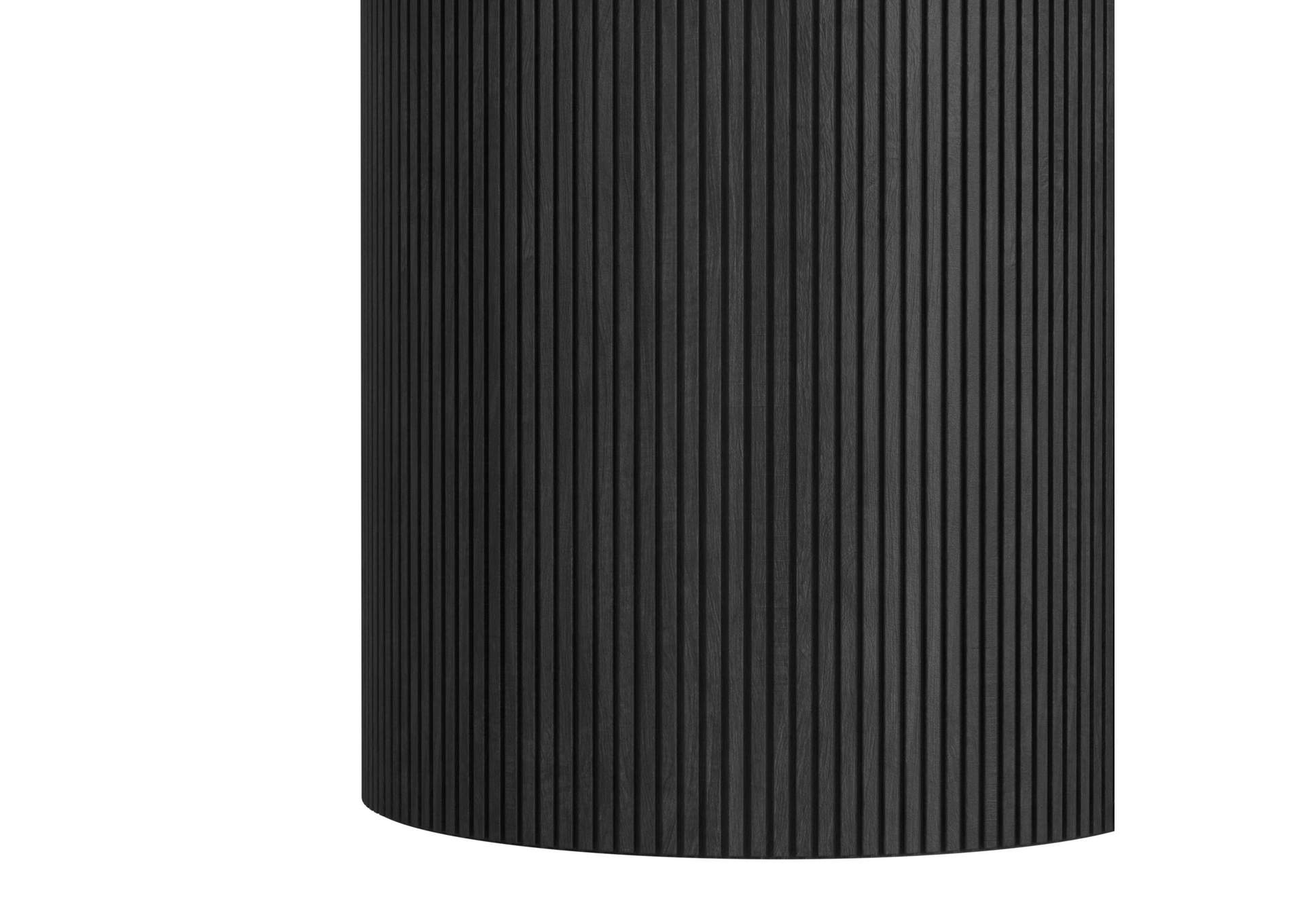 Sylvie Oval Dining Table With White Faux Marble Top In Black With Grain image 4