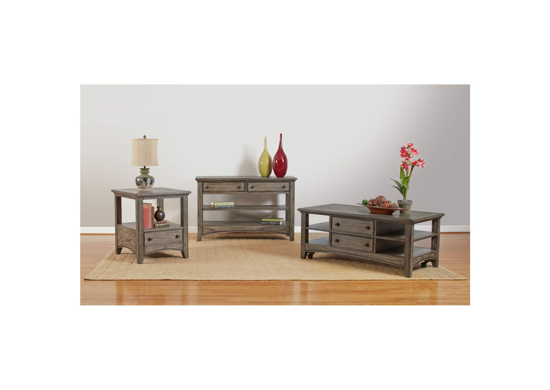 (T186-100) Kensworth- Rectangular Cocktail Table- Gray