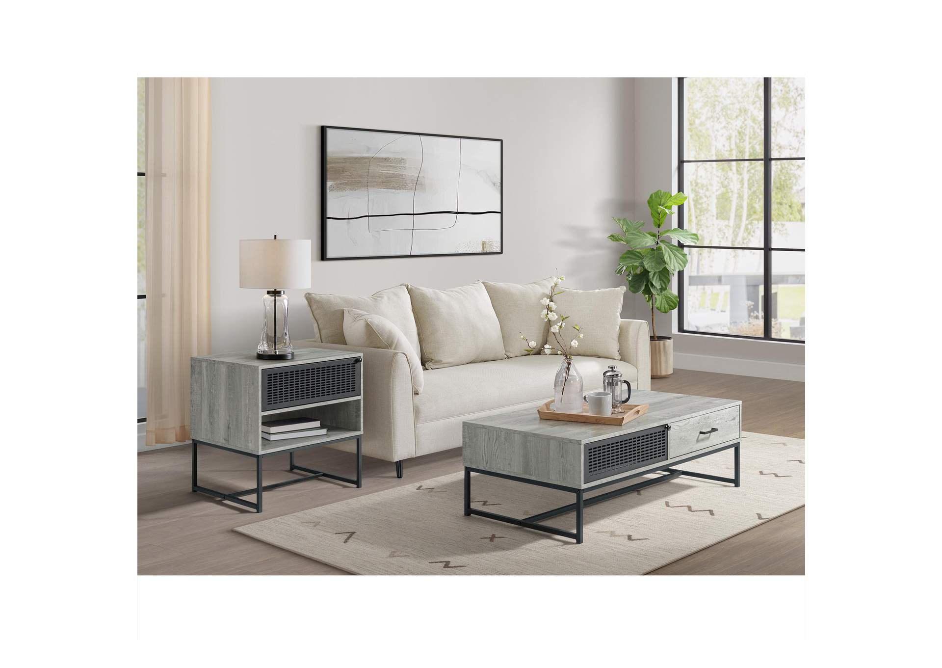 Tatiana End Table In Grey image 1