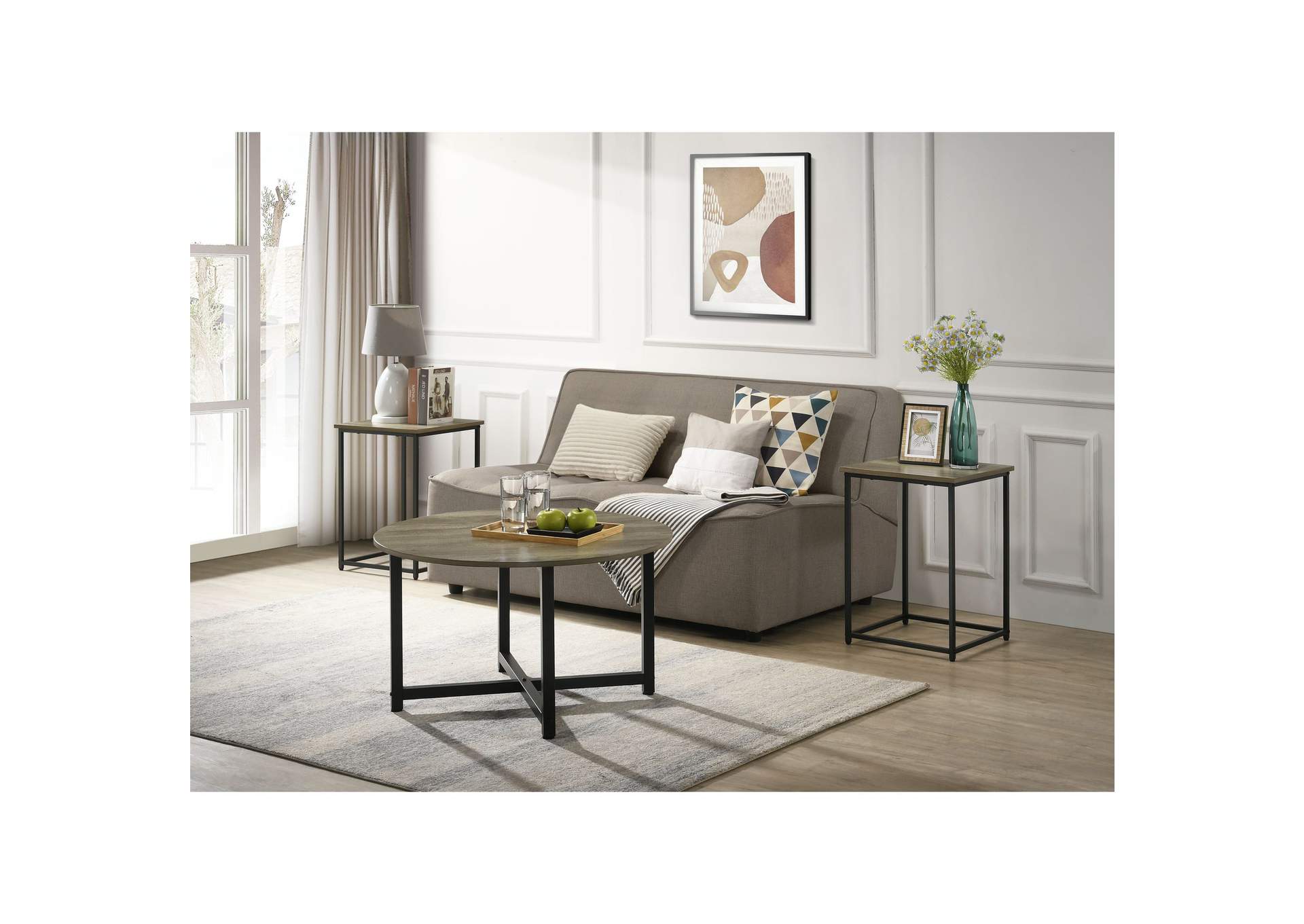 Tia 3 Pcs Pack Occasional Set In Grey