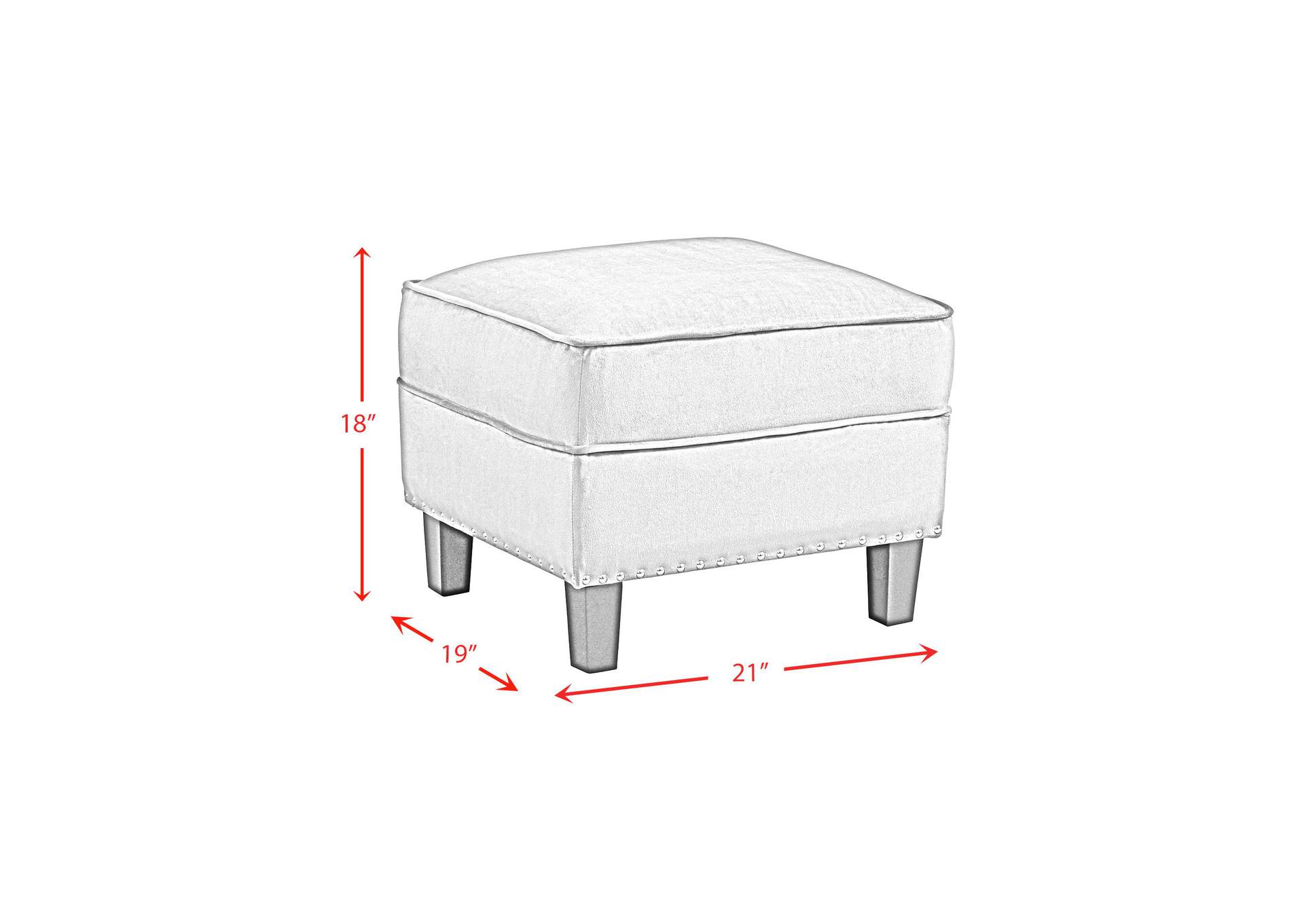 Tiffany Ottoman In Broadway Red image 4