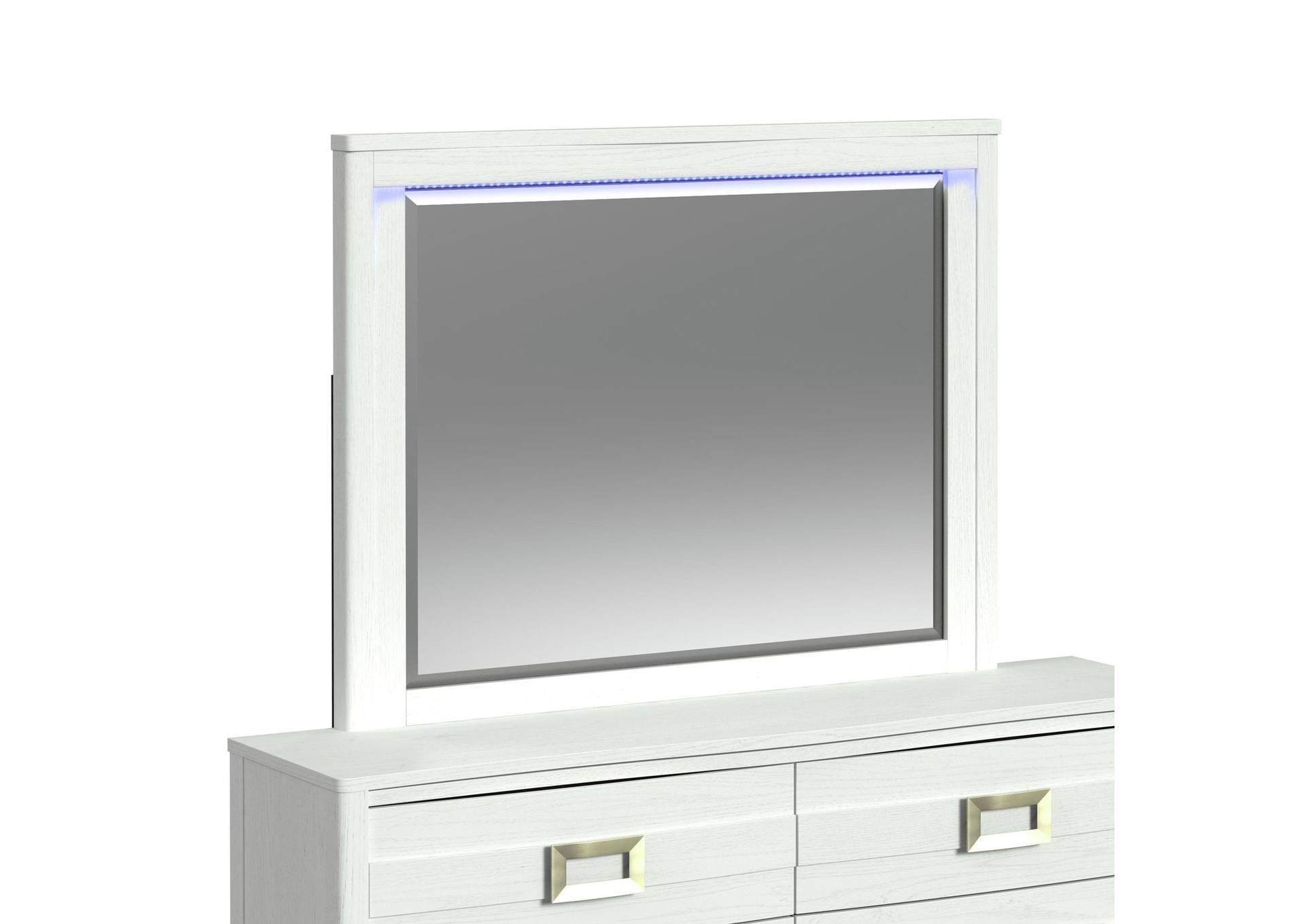 Tobias Dresser And Mirror Set With Led In White image 4