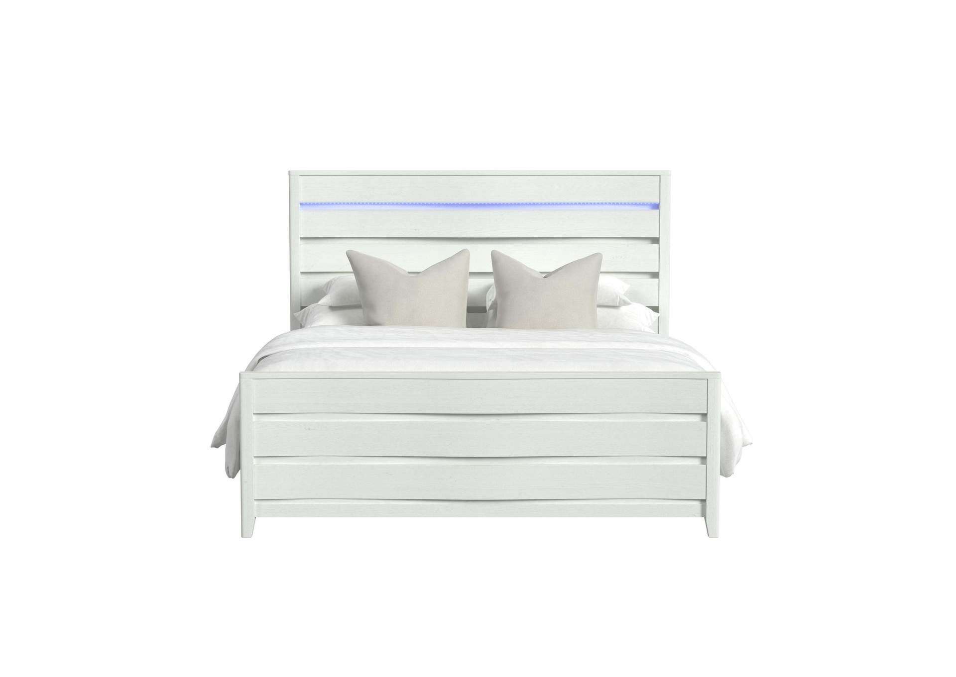 Tobias King Bed With Led In White image 6