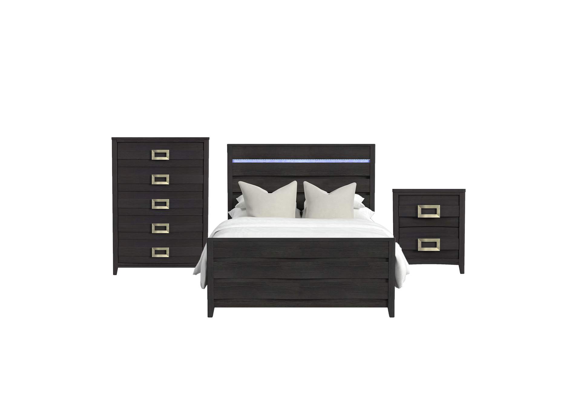Tobias Queen 3 Piece Bedroom Set With Led In Black image 16