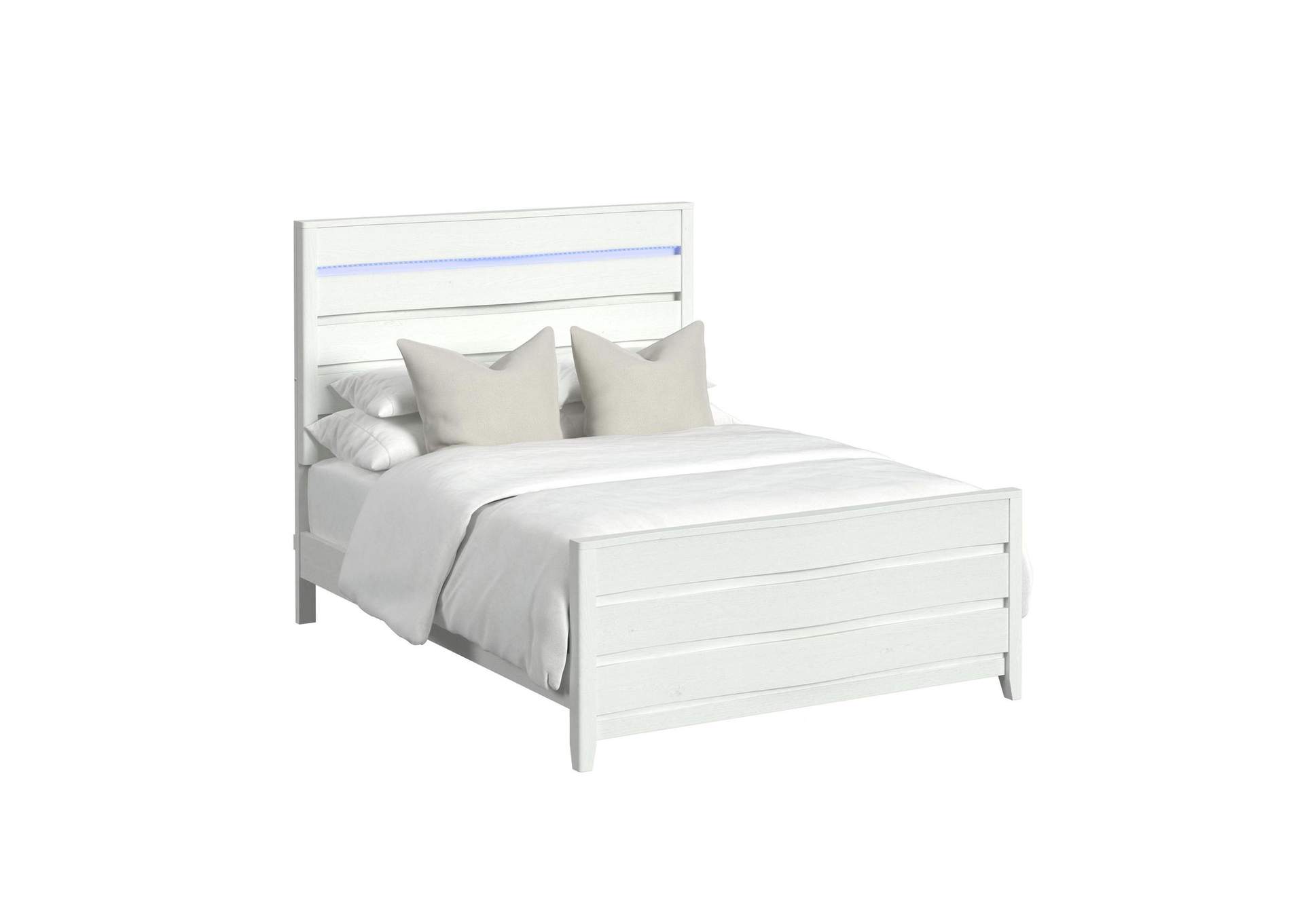 Tobias Queen Bed With Led In White image 6