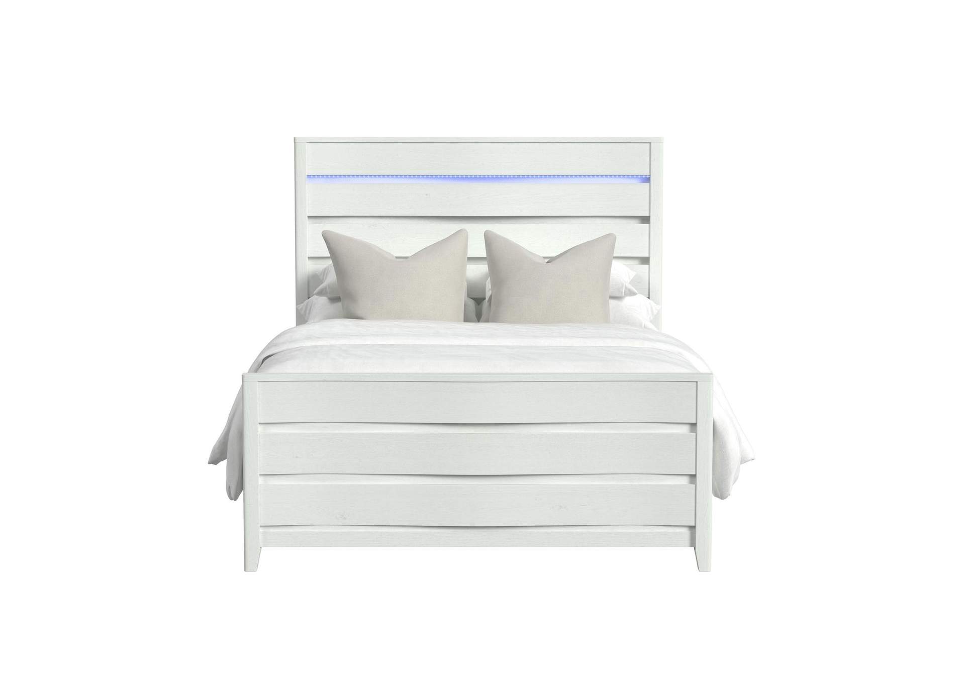 Tobias Queen Bed With Led In White image 4