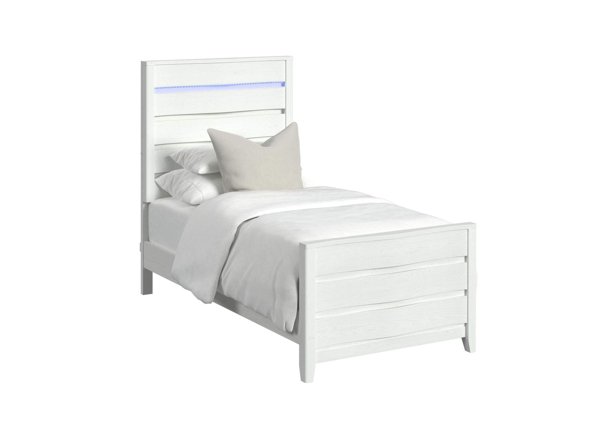 Tobias Twin Bed With Led In White image 3