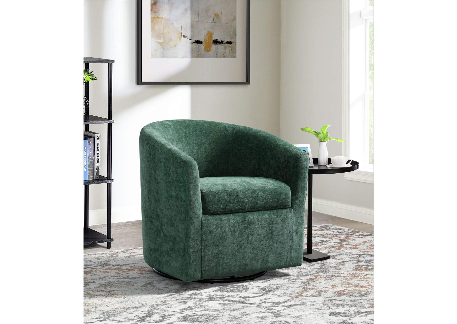 Torrance Swivel Chair In Robin Emerald Tyn997 image 1