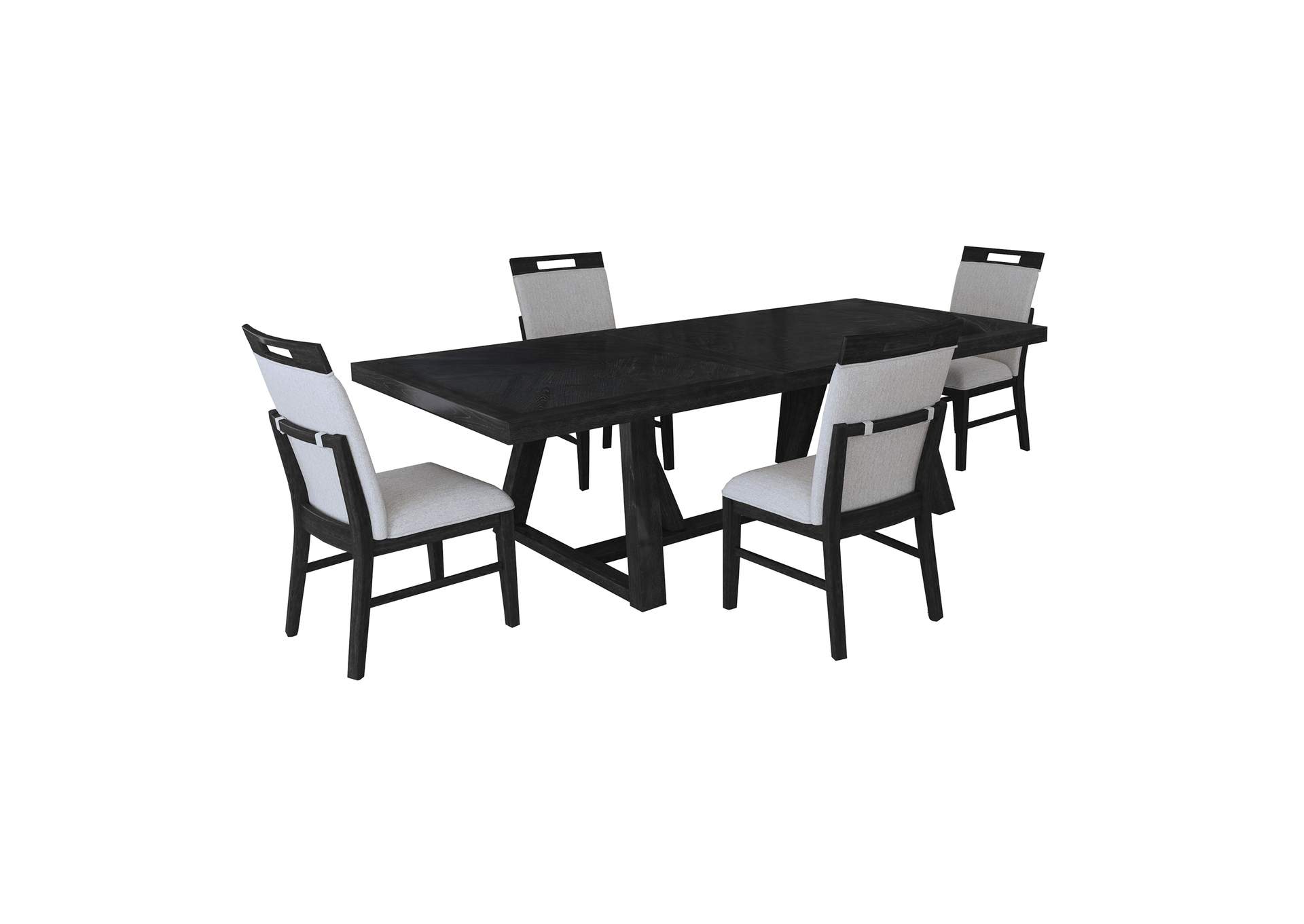 Transcend 5 Piece Standard Height Dining Set In Charcoal - Table And Four Chairs image 5