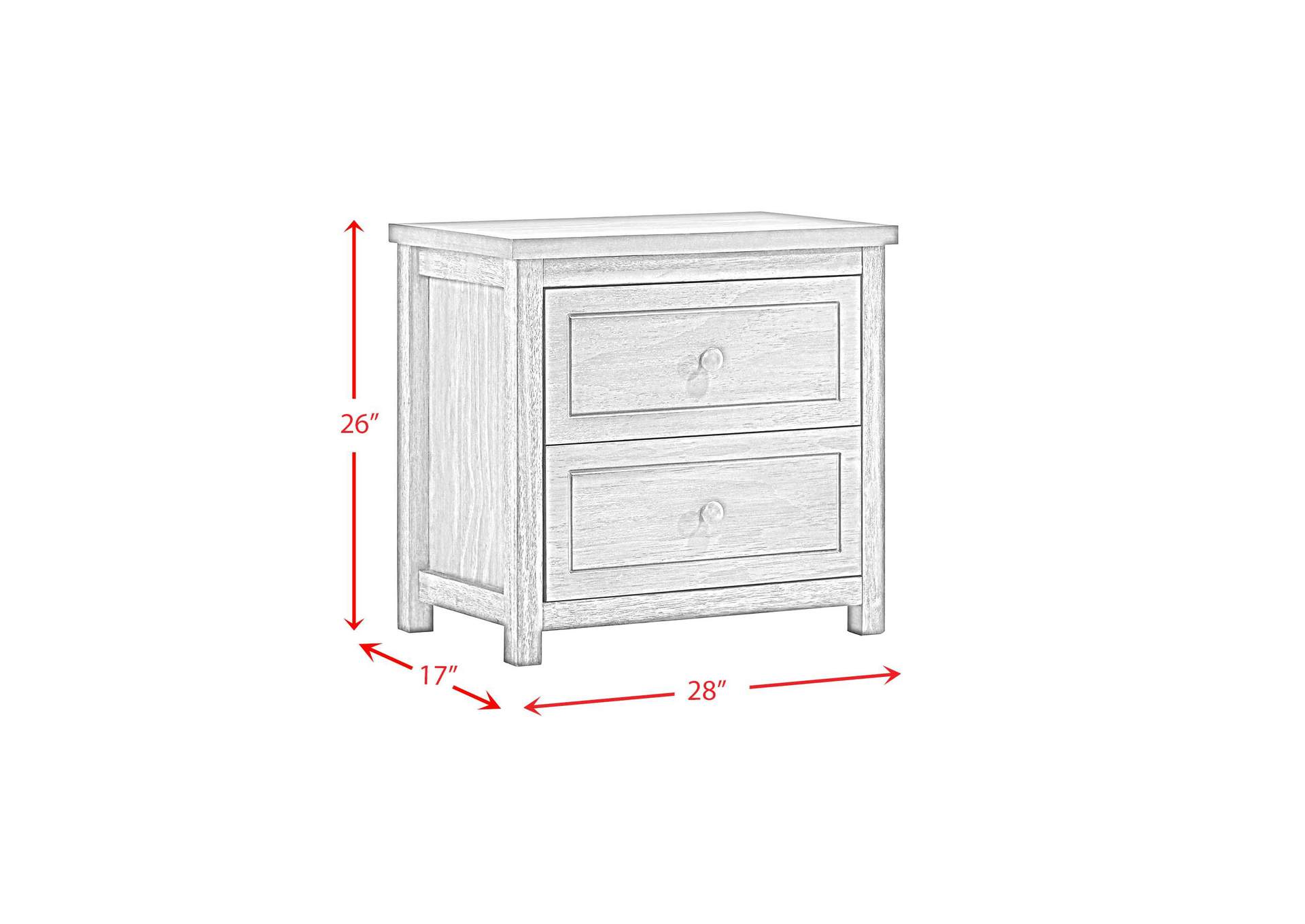 Trey 2 - Drawer Nightstand In Grey Wire Brushed image 8
