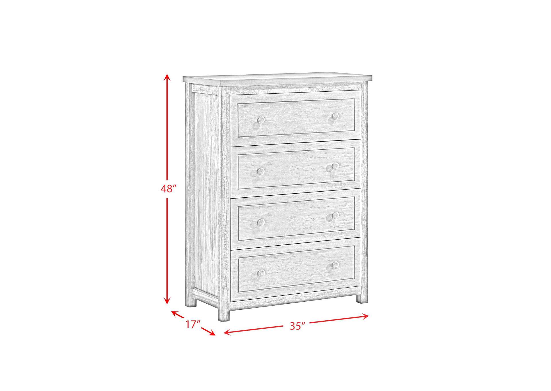 Trey 4 - Drawer Chest In Grey Wire Brushed image 7