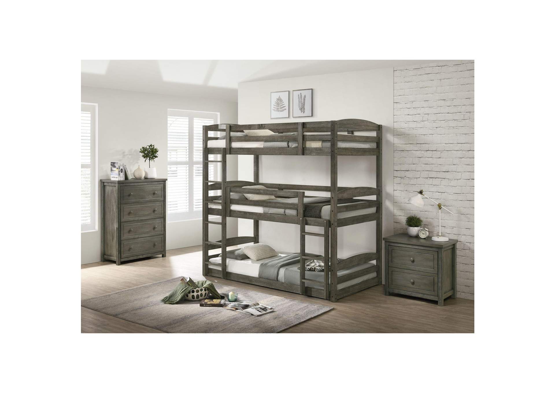 Trey 4 - Drawer Chest In Grey Wire Brushed image 1