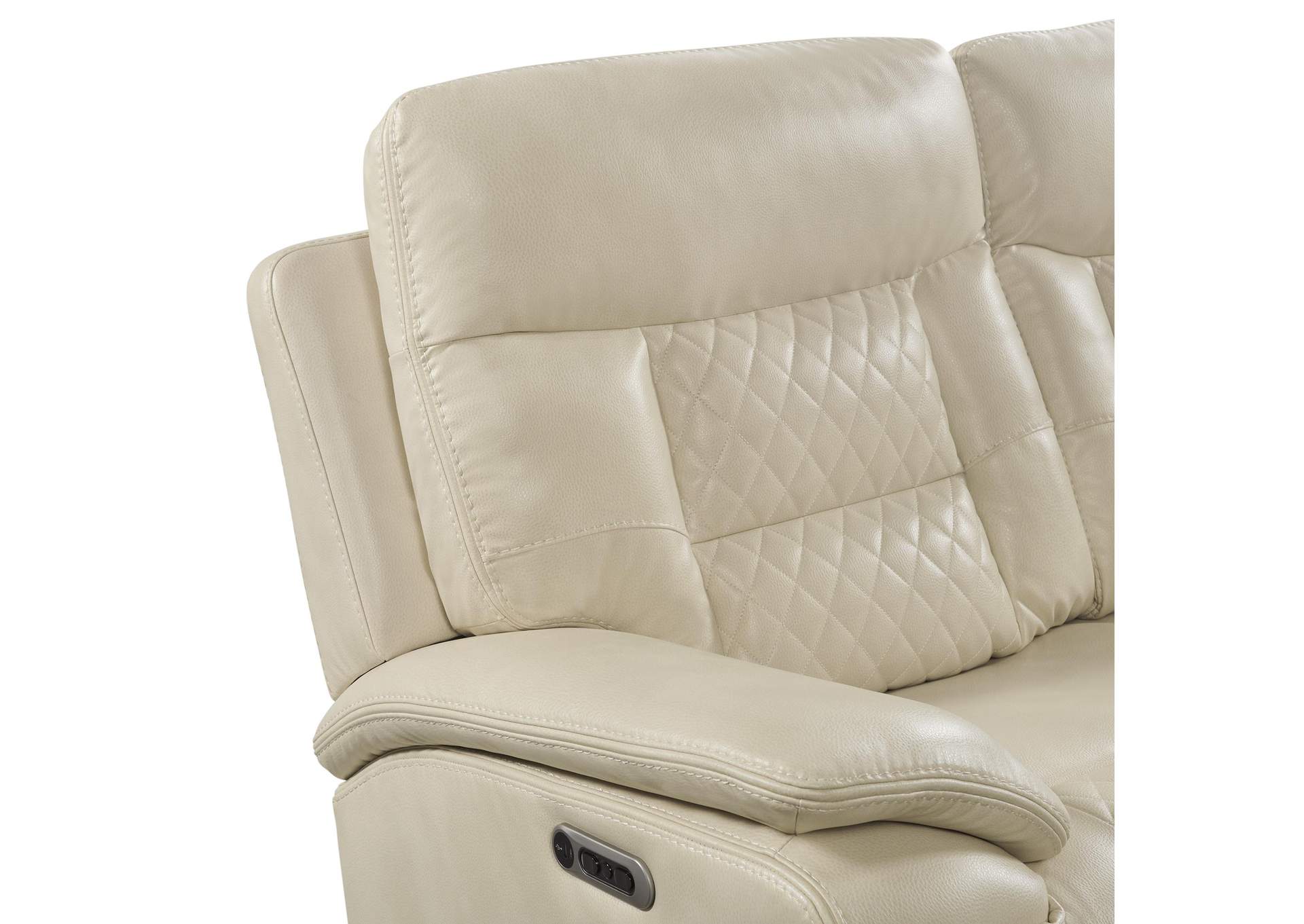 Trinidad Power Motion Sofa With Power Motion Head Recliner In Pebble Cream image 3