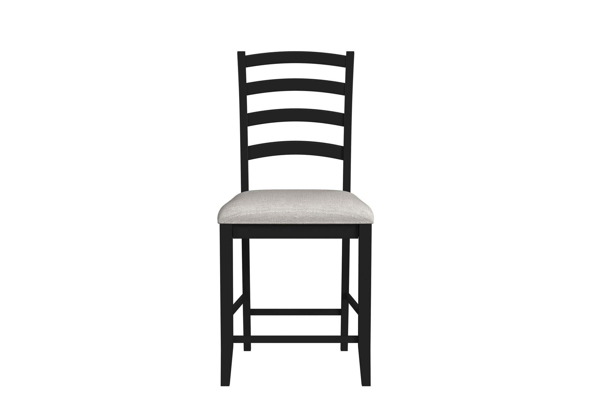 Tulane 5 Piece Counter Table 4 Counter Chairs With Beige Fabric In Oak Black image 12