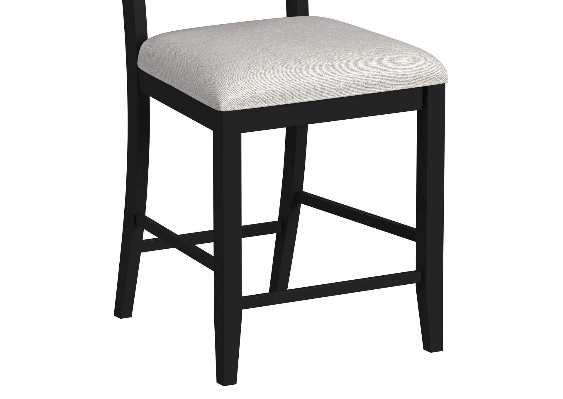 Tulane 5 Piece Counter Table 4 Counter Chairs With Beige Fabric In Oak Black image 6