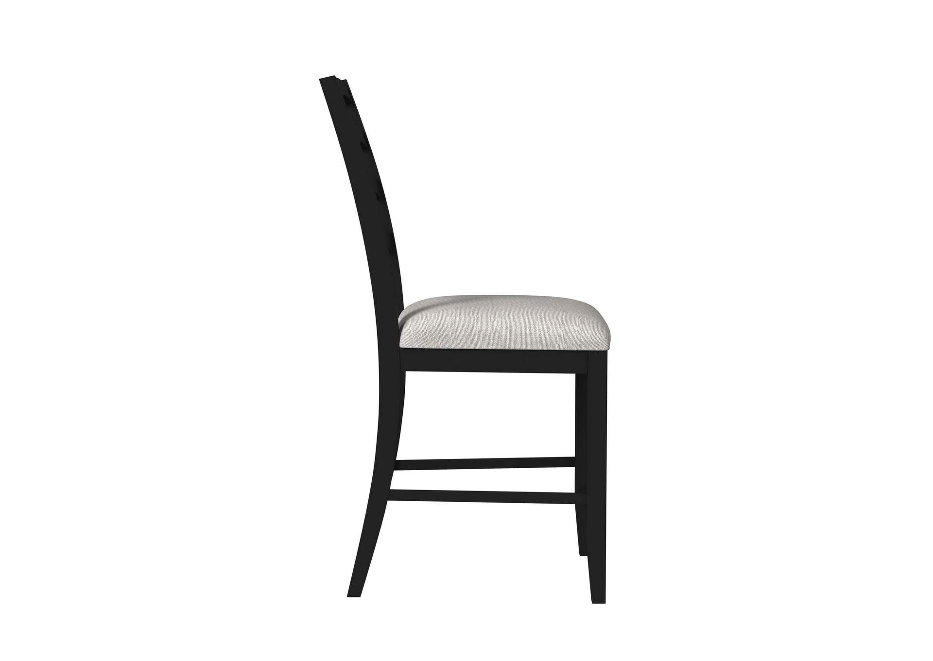 Tulane 5 Piece Counter Table 4 Counter Chairs With Beige Fabric In Oak Black image 13
