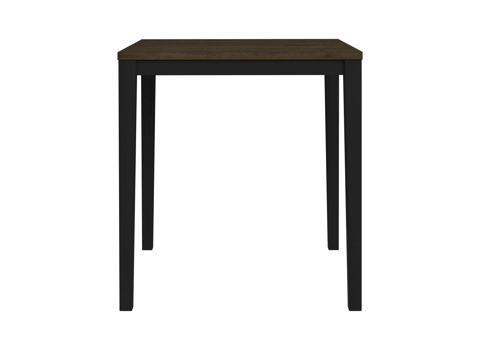 Tulane 5 Piece Counter Table 4 Counter Chairs With Beige Fabric In Oak Black image 10