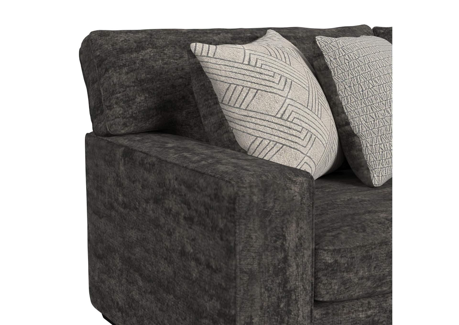 Tully Sofa In Galactic Charcoal With 4 Pillows