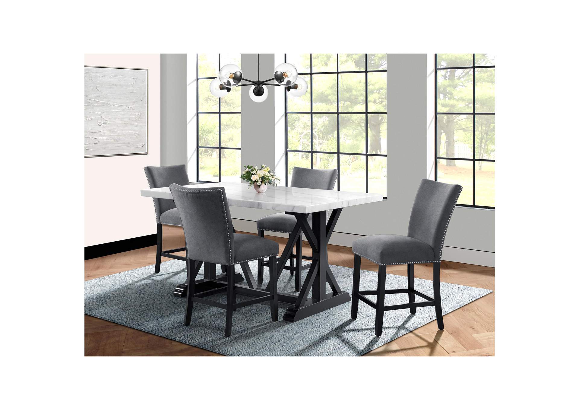 Tuscany 70 Marble Counter Height Dining Table image 1