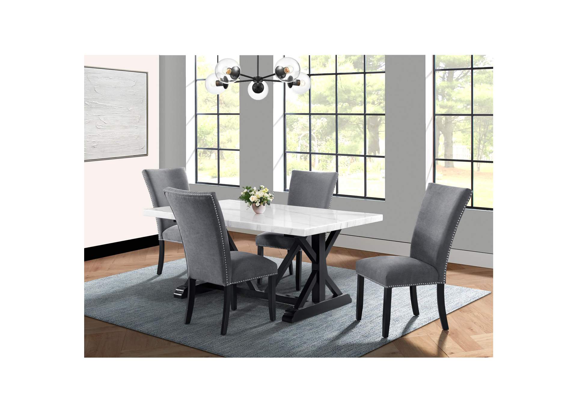 Tuscany 70 Marble Standard Height Rectangular Dining Table image 1