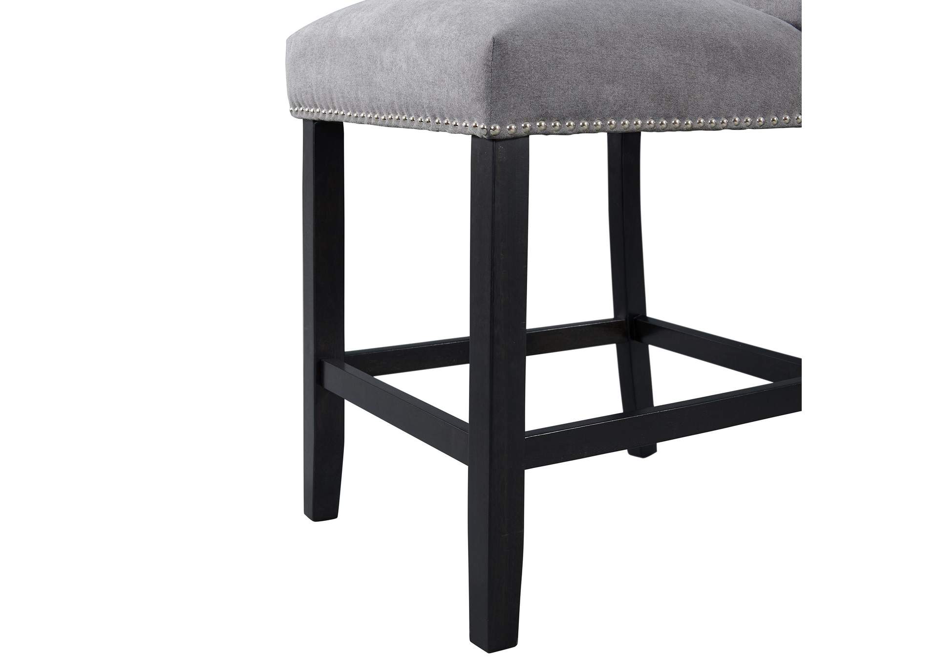 Tuscany Counter Linen Nailhead Side Chair 2 Per Pack - Charcoal image 5