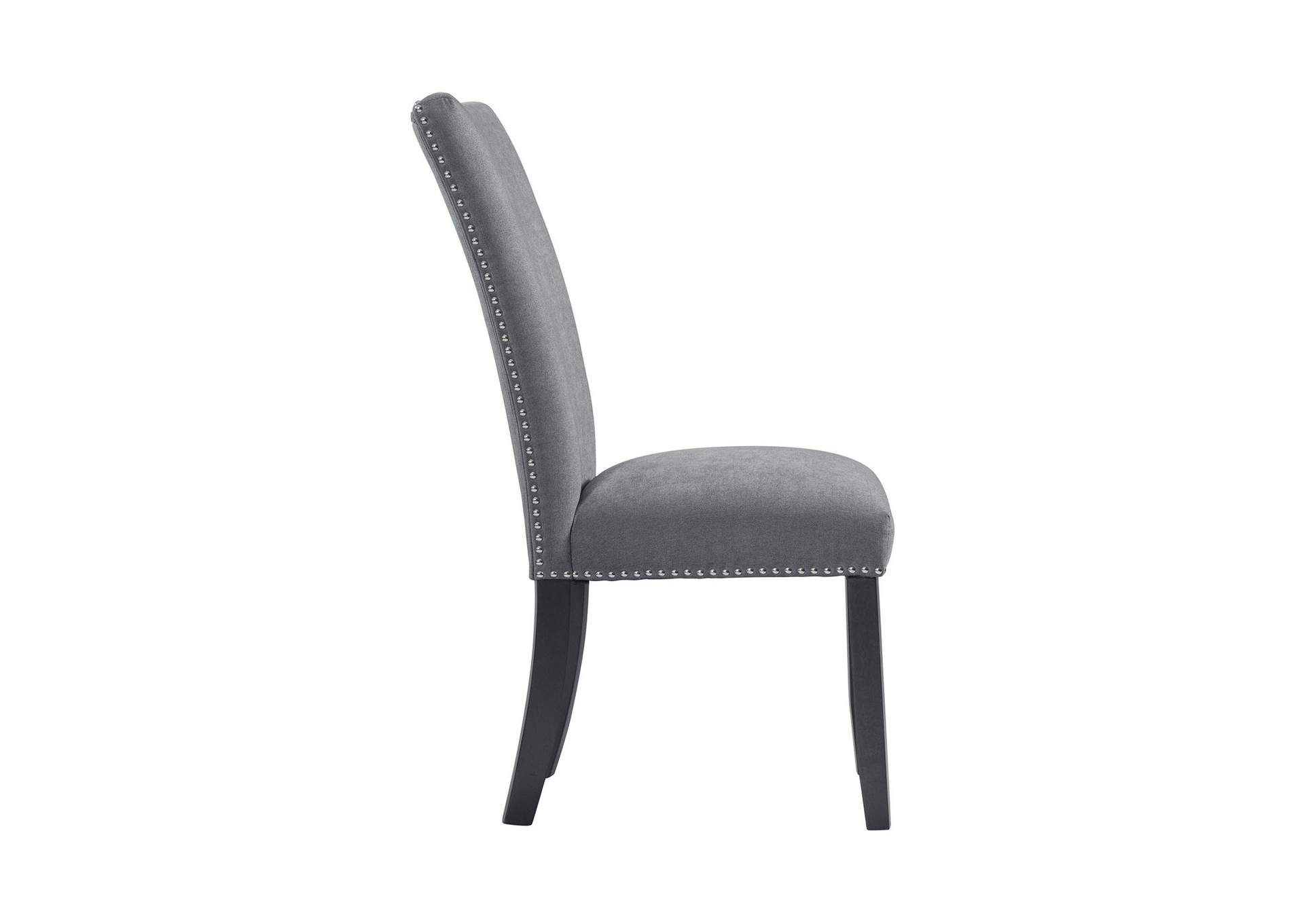 Tuscany Dining Linen Nailhead Side Chair 2 Per Pack - Charcoal image 13
