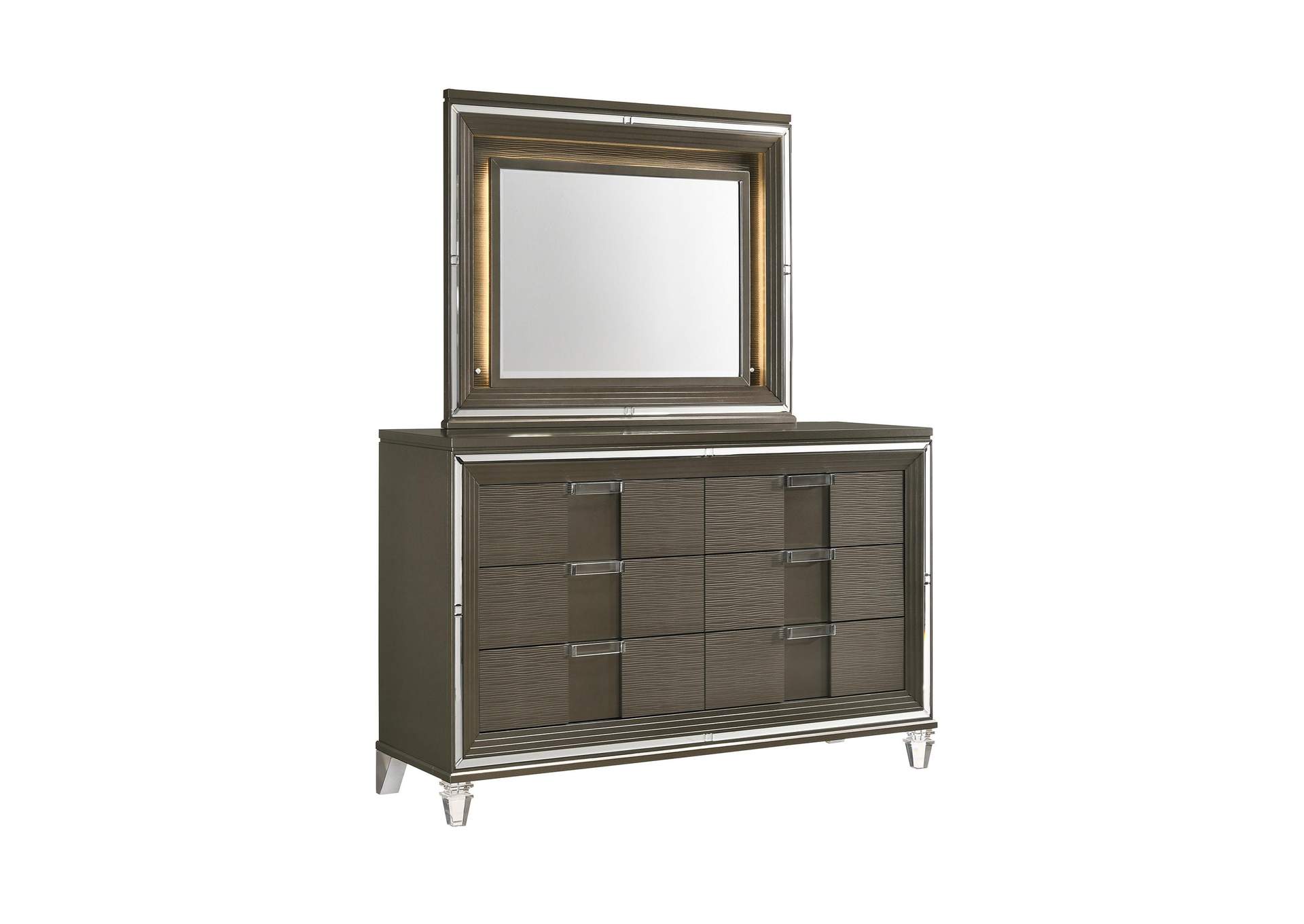 Twenty Nine 6 - Drawer Dresser With Mood Lighting Mirror image 11