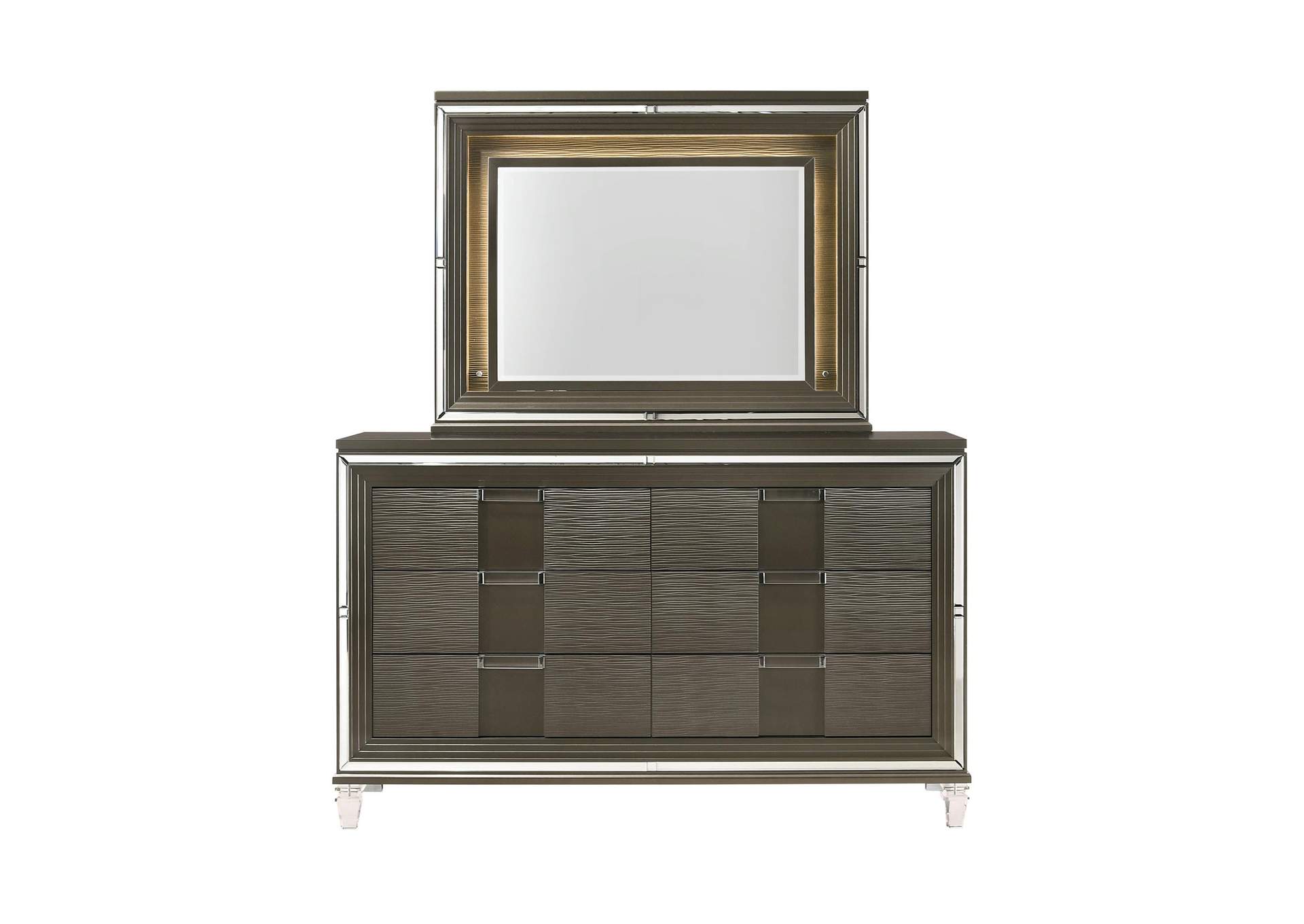 Twenty Nine 6 - Drawer Dresser With Mood Lighting Mirror image 12