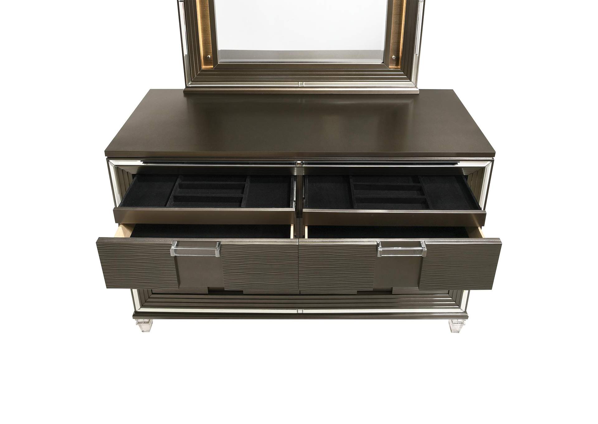 Twenty Nine 6 - Drawer Dresser With Mood Lighting Mirror image 6