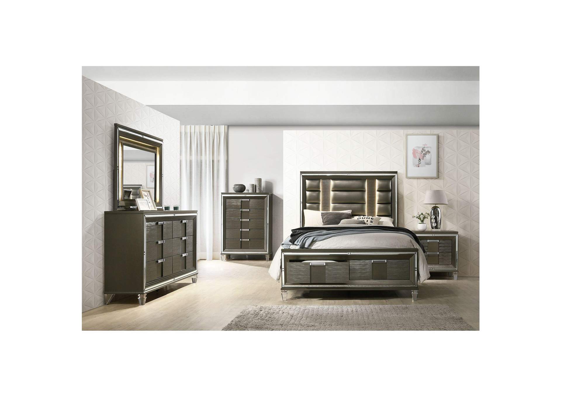 Twenty Nine 6 - Drawer Dresser With Mood Lighting Mirror image 1