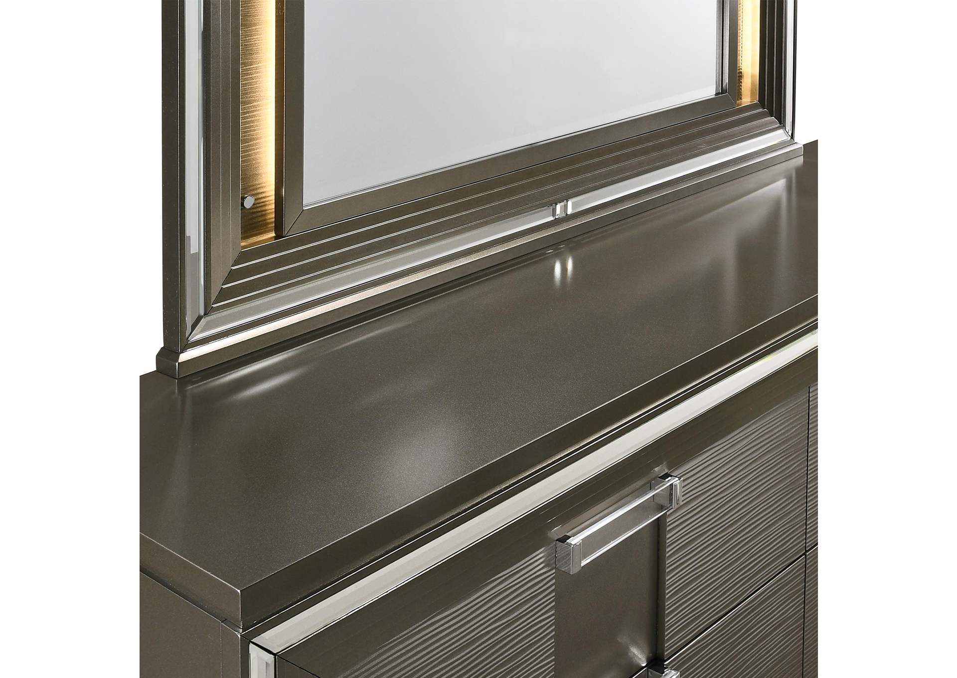 Twenty Nine 6 - Drawer Dresser With Mood Lighting Mirror image 4