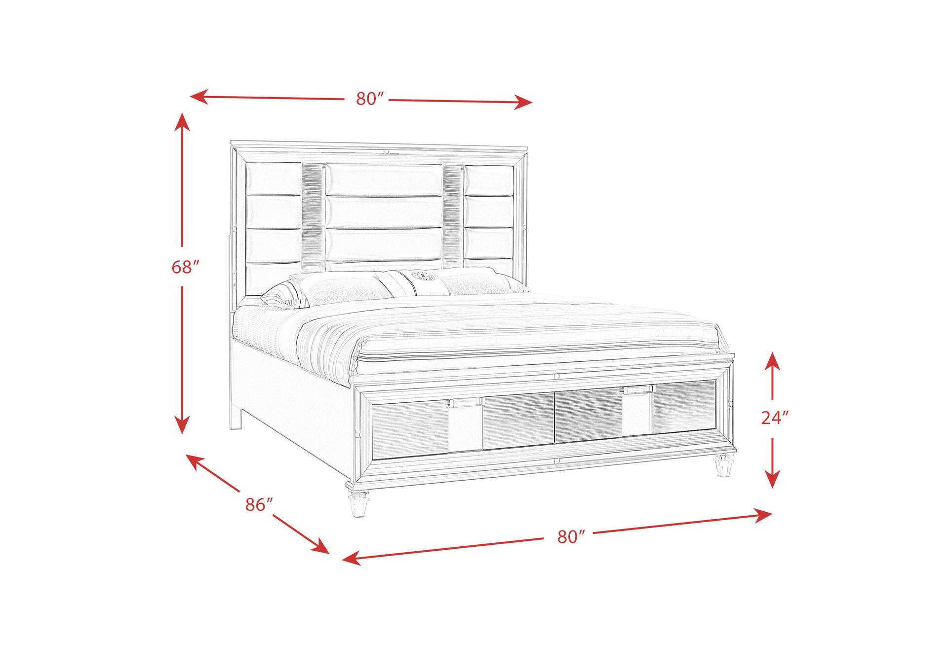 Twenty Nine King Bed White image 7