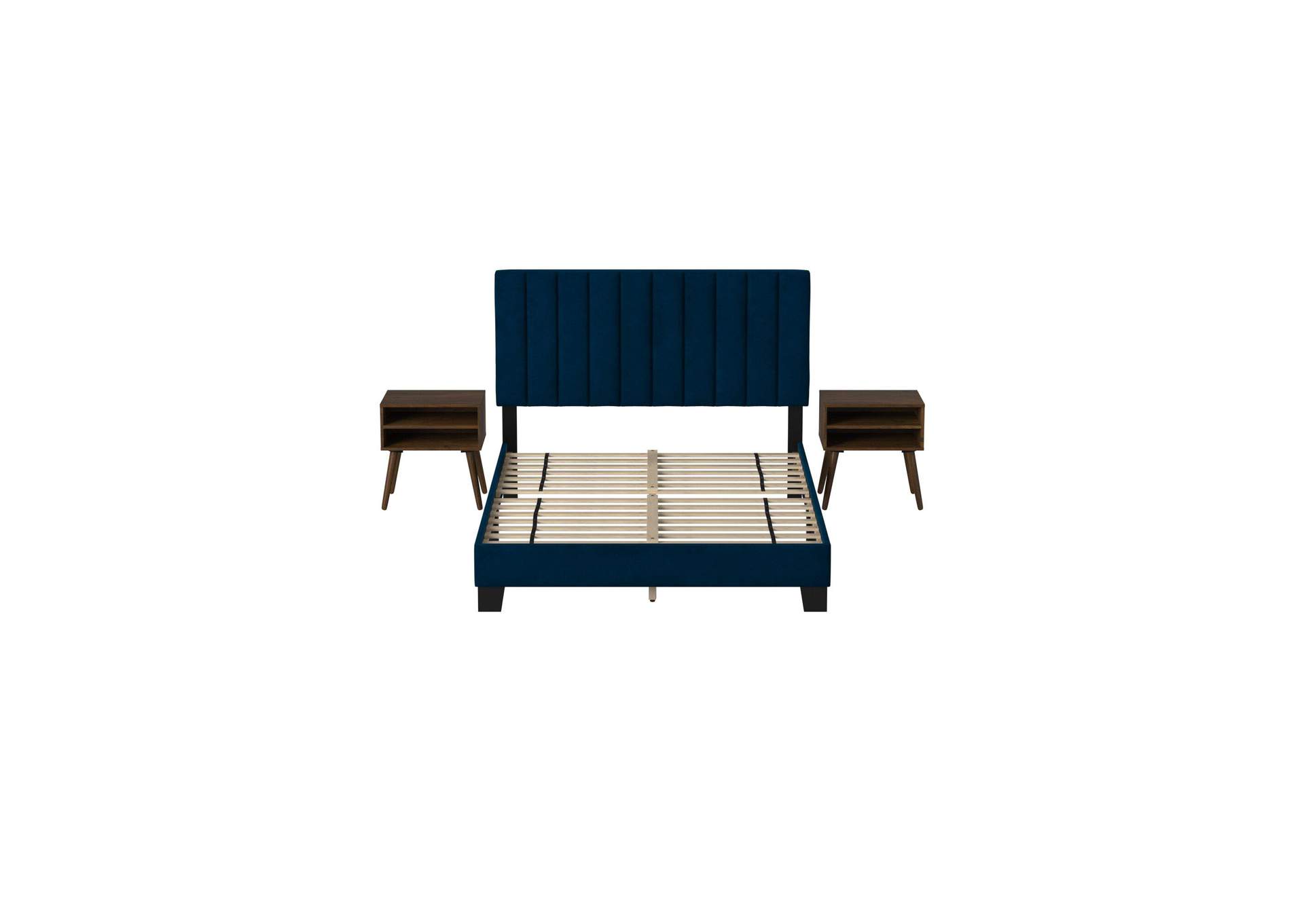 Coyote Queen Bed With Carroll Navy With Two End Table image 7