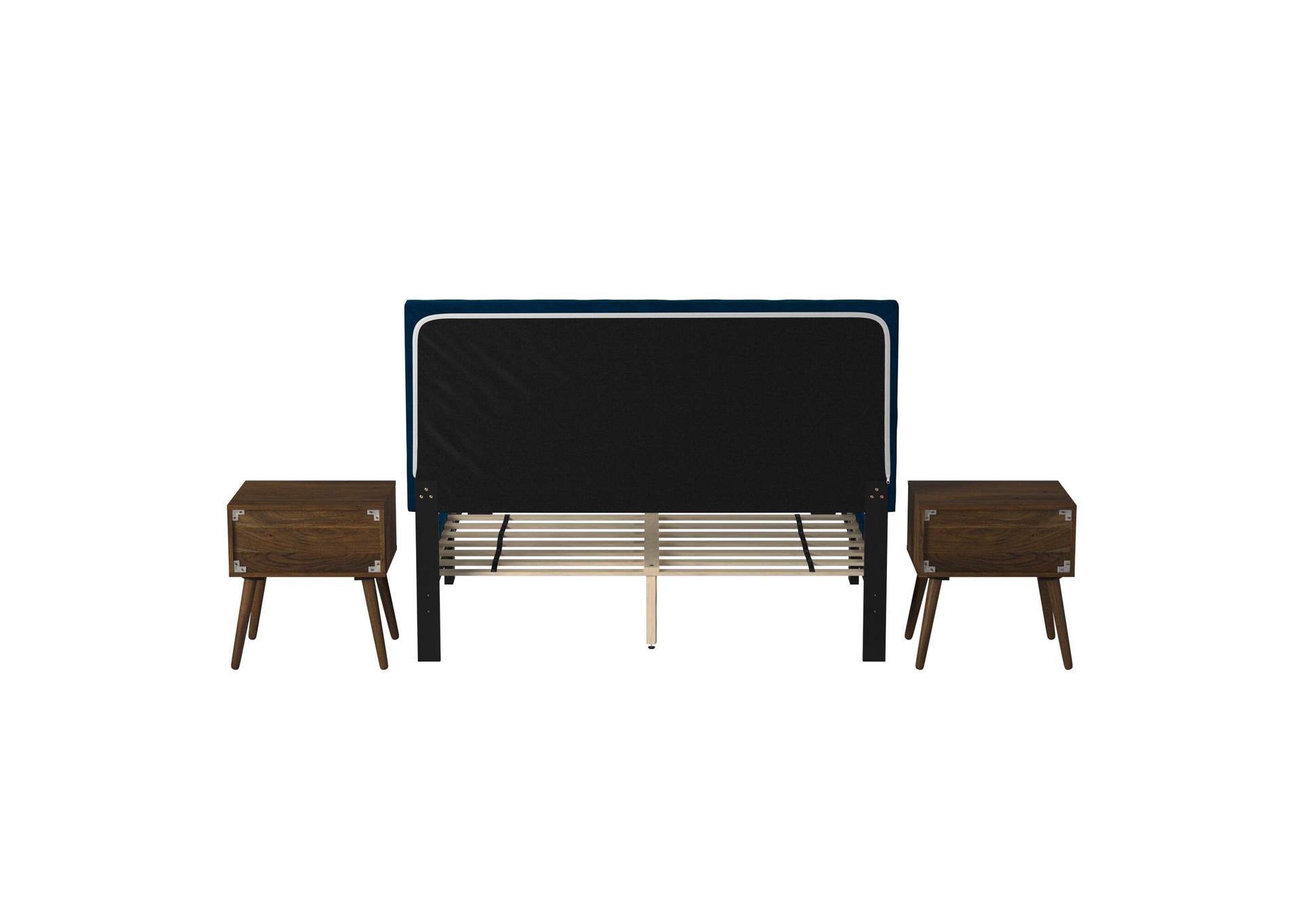 Coyote Queen Bed With Carroll Navy With Two End Table image 11