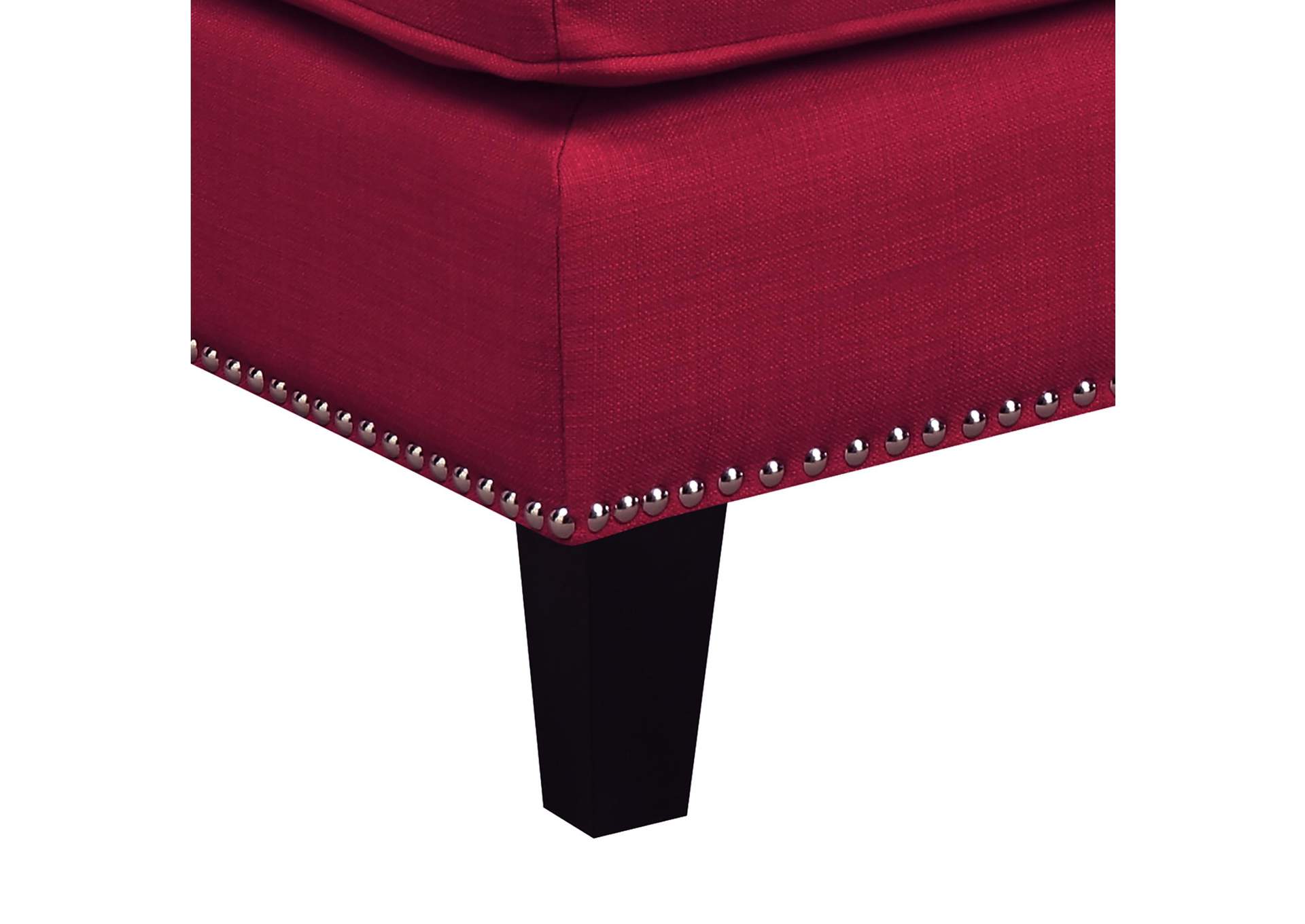 Erica 497 Ottoman With Chrome Nail Heirloom Berry image 7