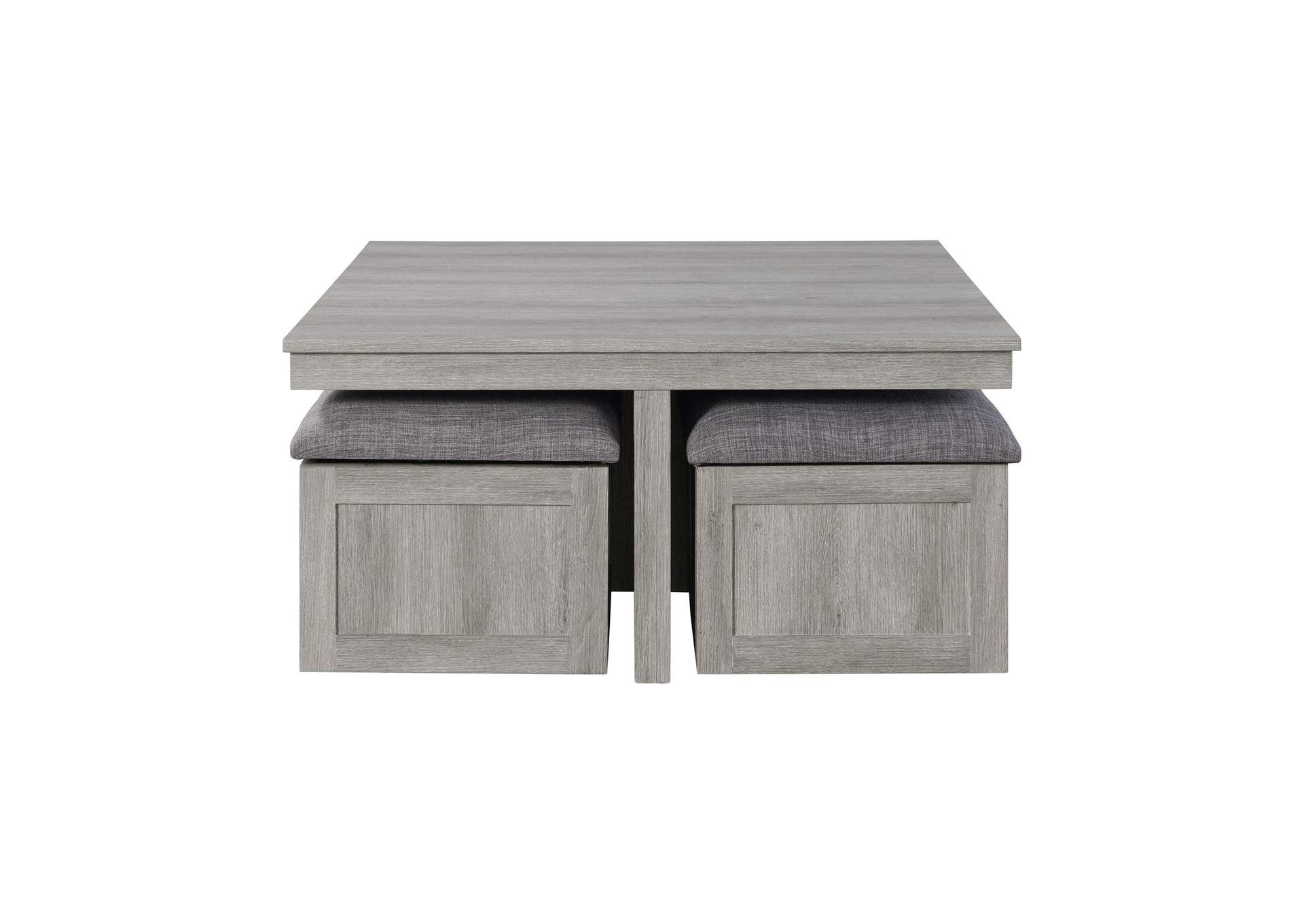 Uster Coffee Table With Four Storage Stools Grey image 16