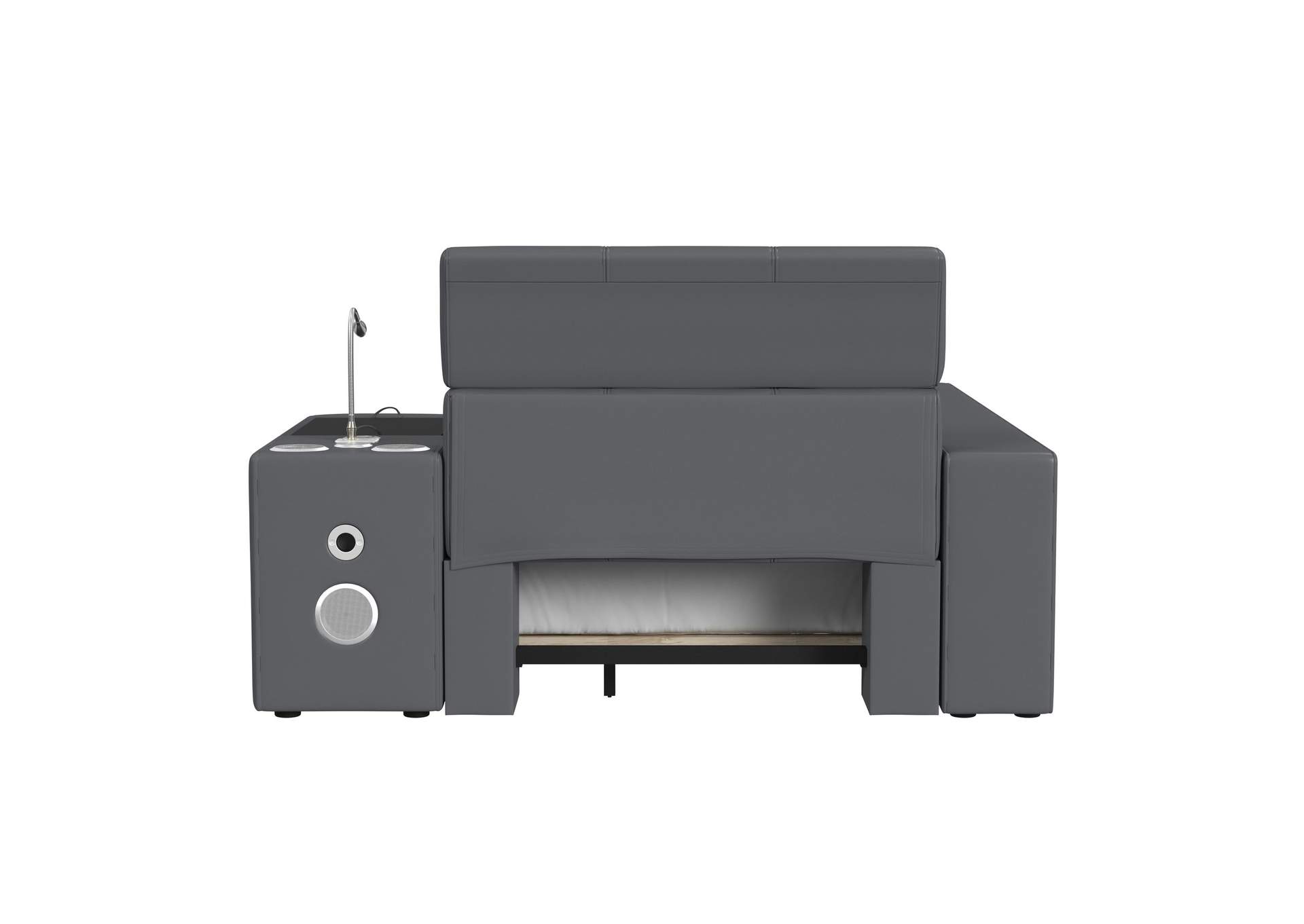 Valari Twin Transformer Bed With Electronic Features In Grey Pu image 7