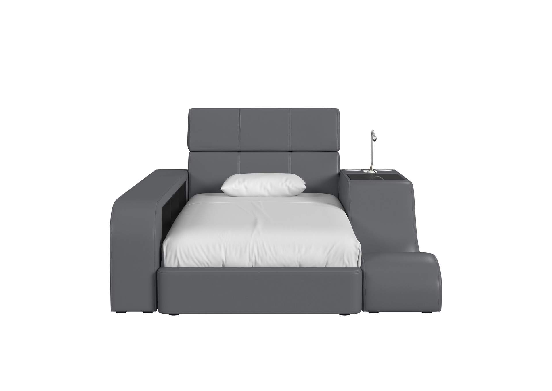 Valari Twin Transformer Bed With Electronic Features In Grey Pu image 4