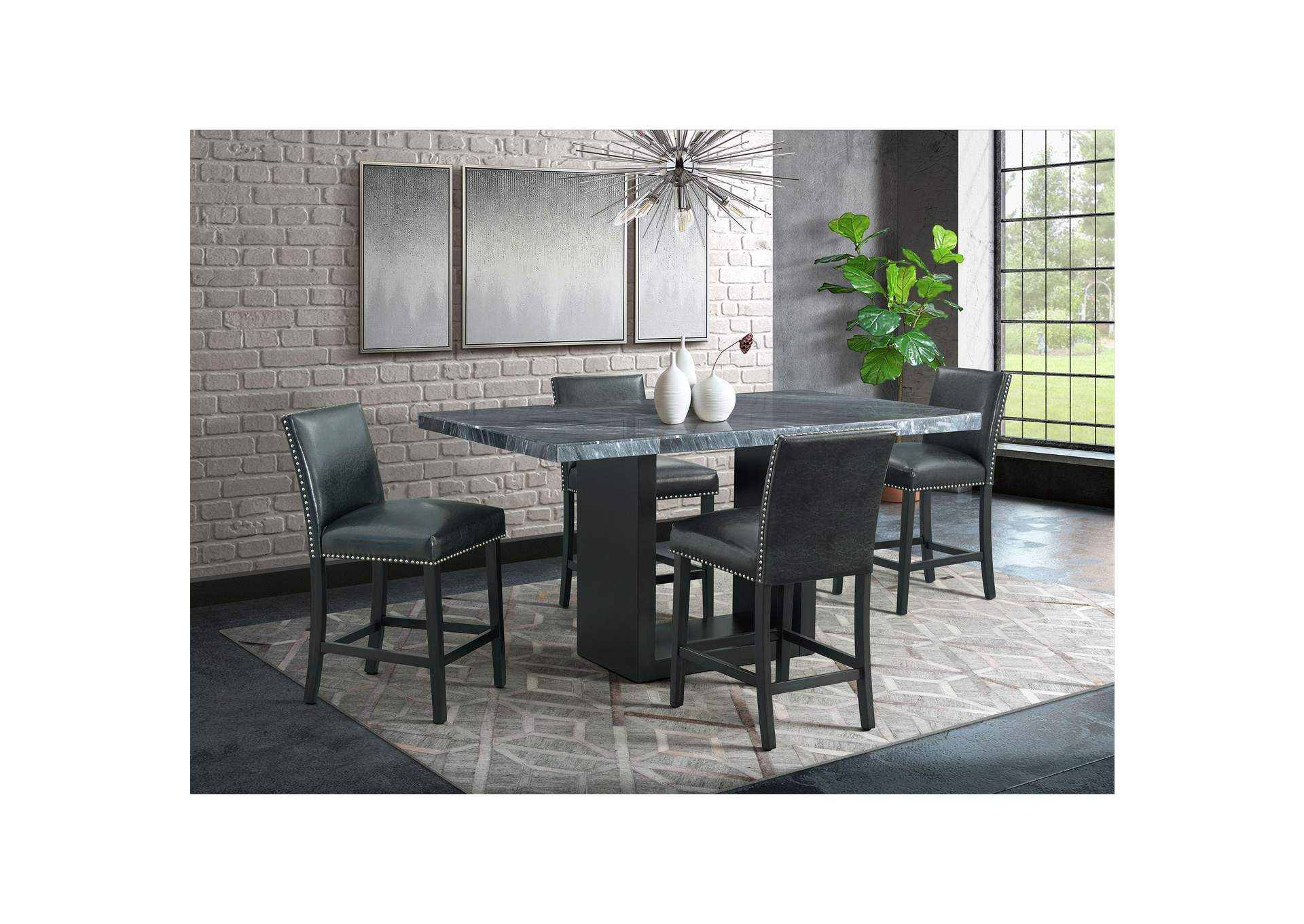 Valentino Complete Counter Table Grey Marble image 1