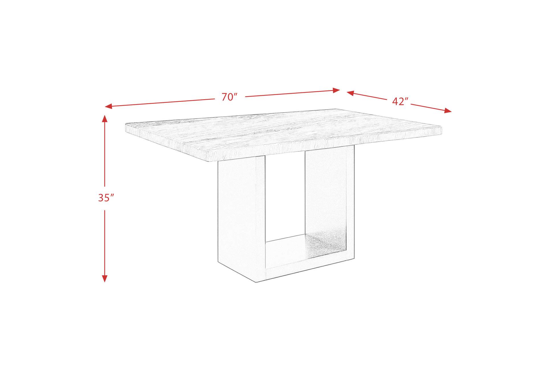 Valentino White 5 Piece Counter Height Dining Set - Table Four Grey Chairs