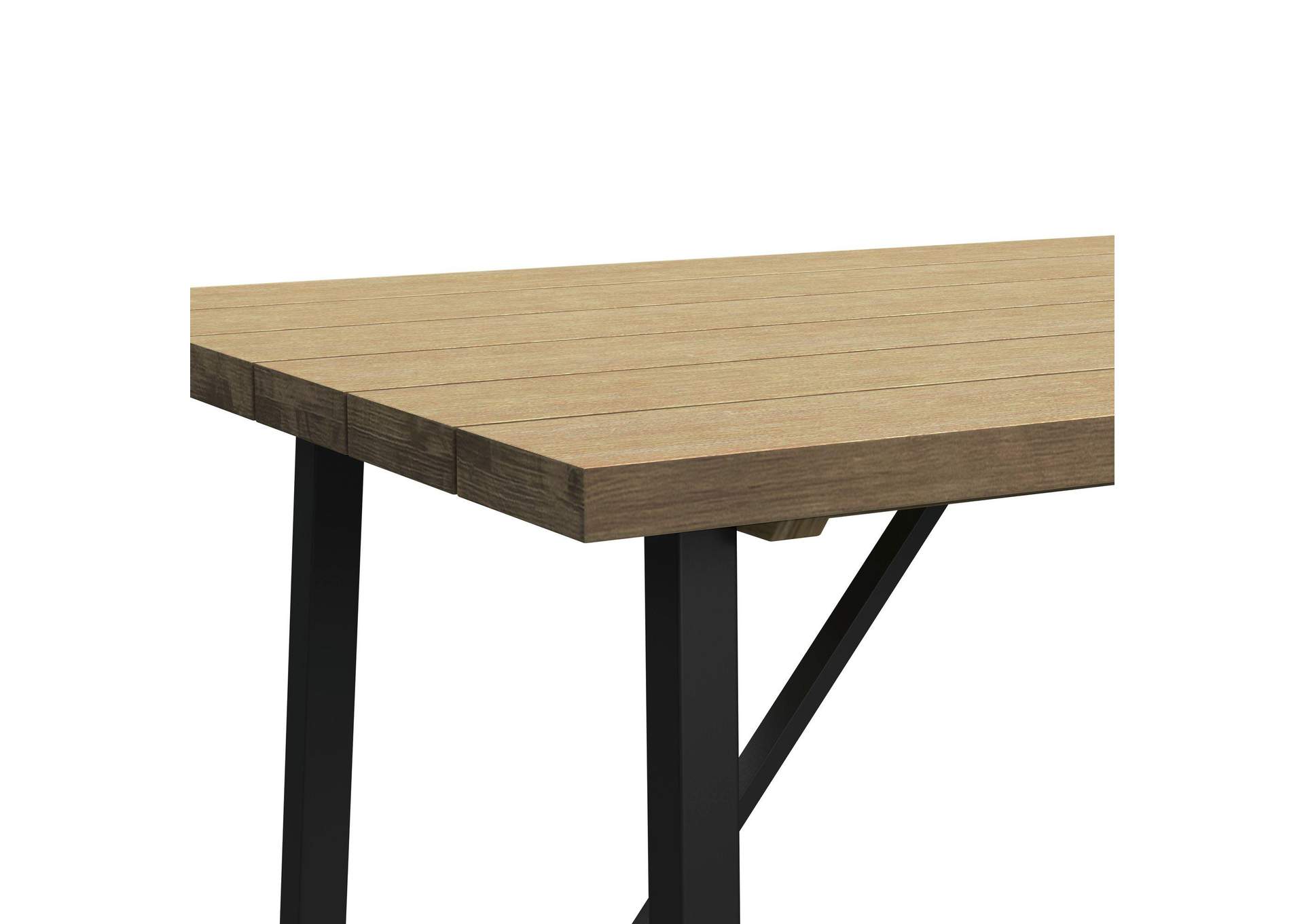 Veltis Dining Table With Acacia Top In Black image 3
