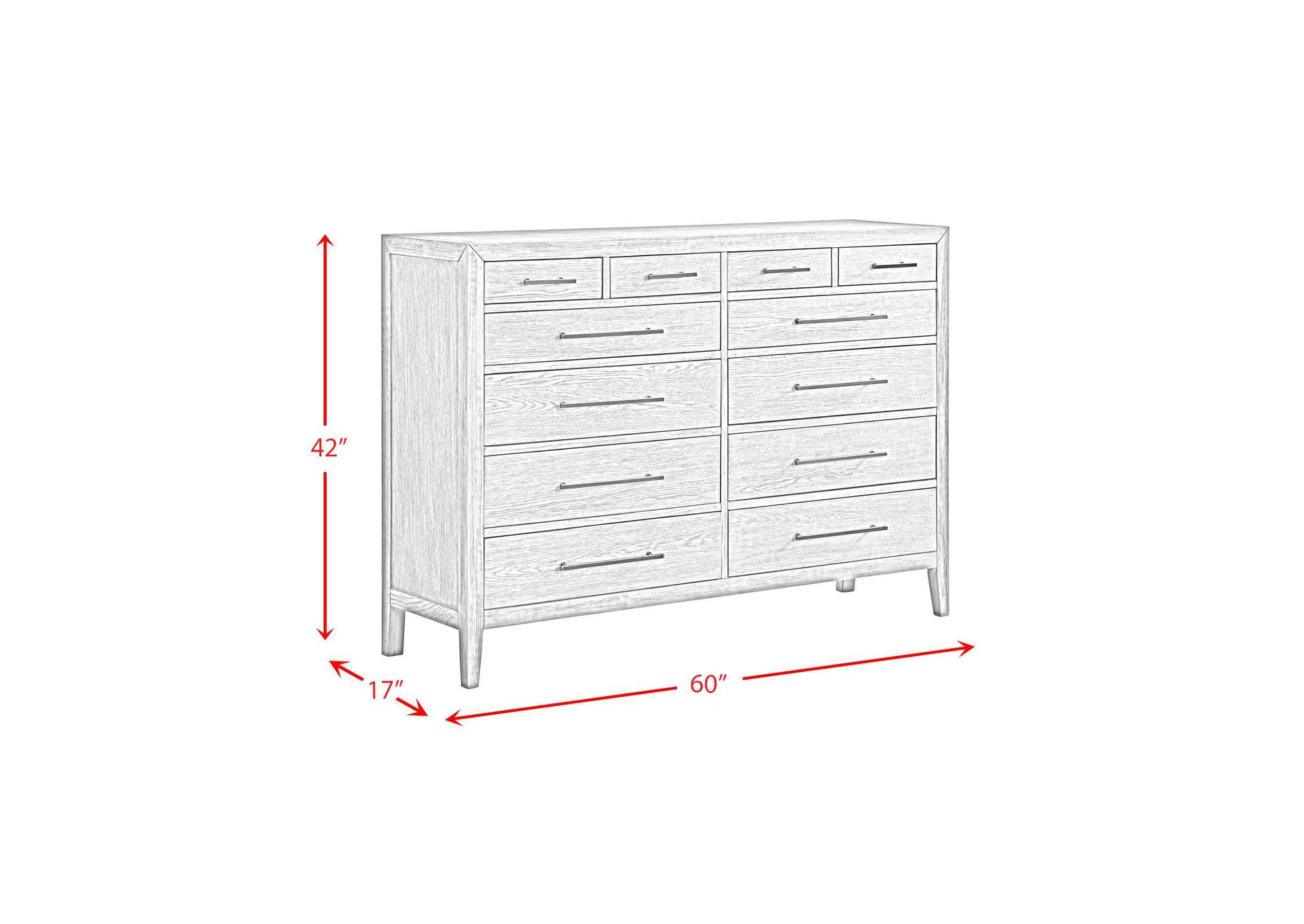 Versailles Contemporary 12 - Drawer Dresser In Black image 5