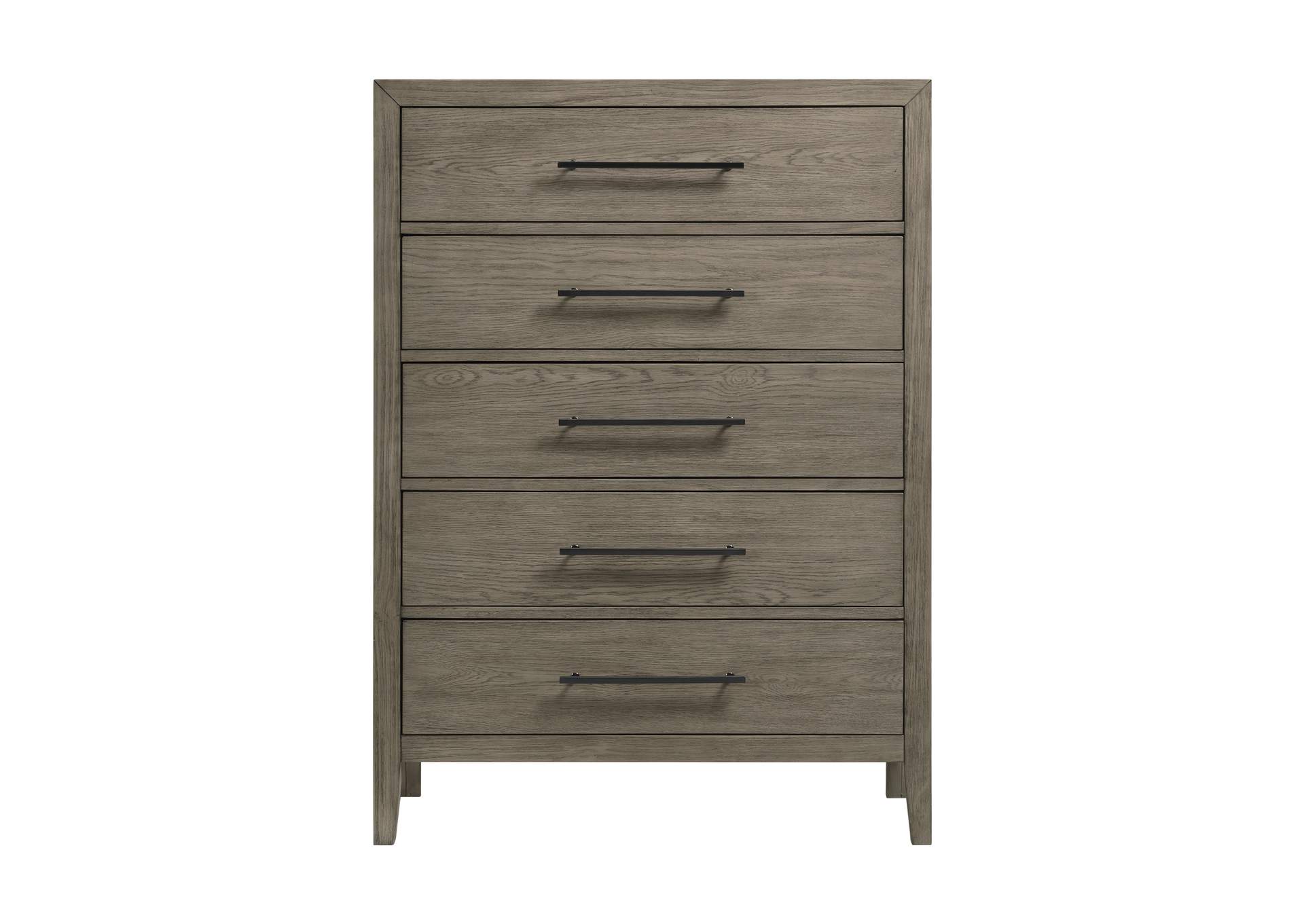 Versailles Contemporary 5 - Drawer Chest In Grey
