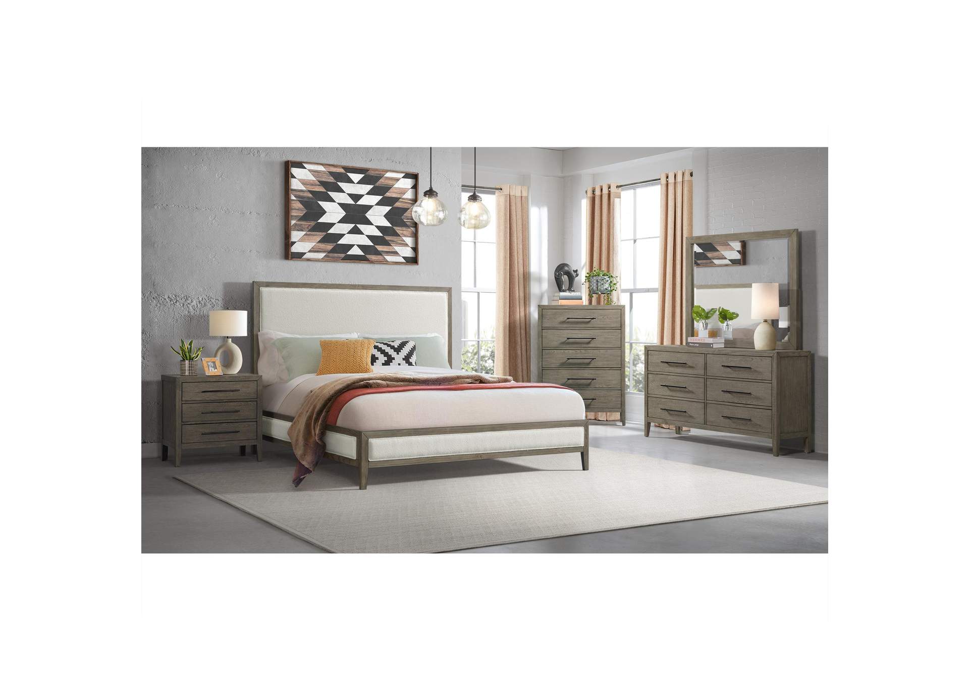 Versailles Contemporary 5 - Drawer Chest In Grey image 1