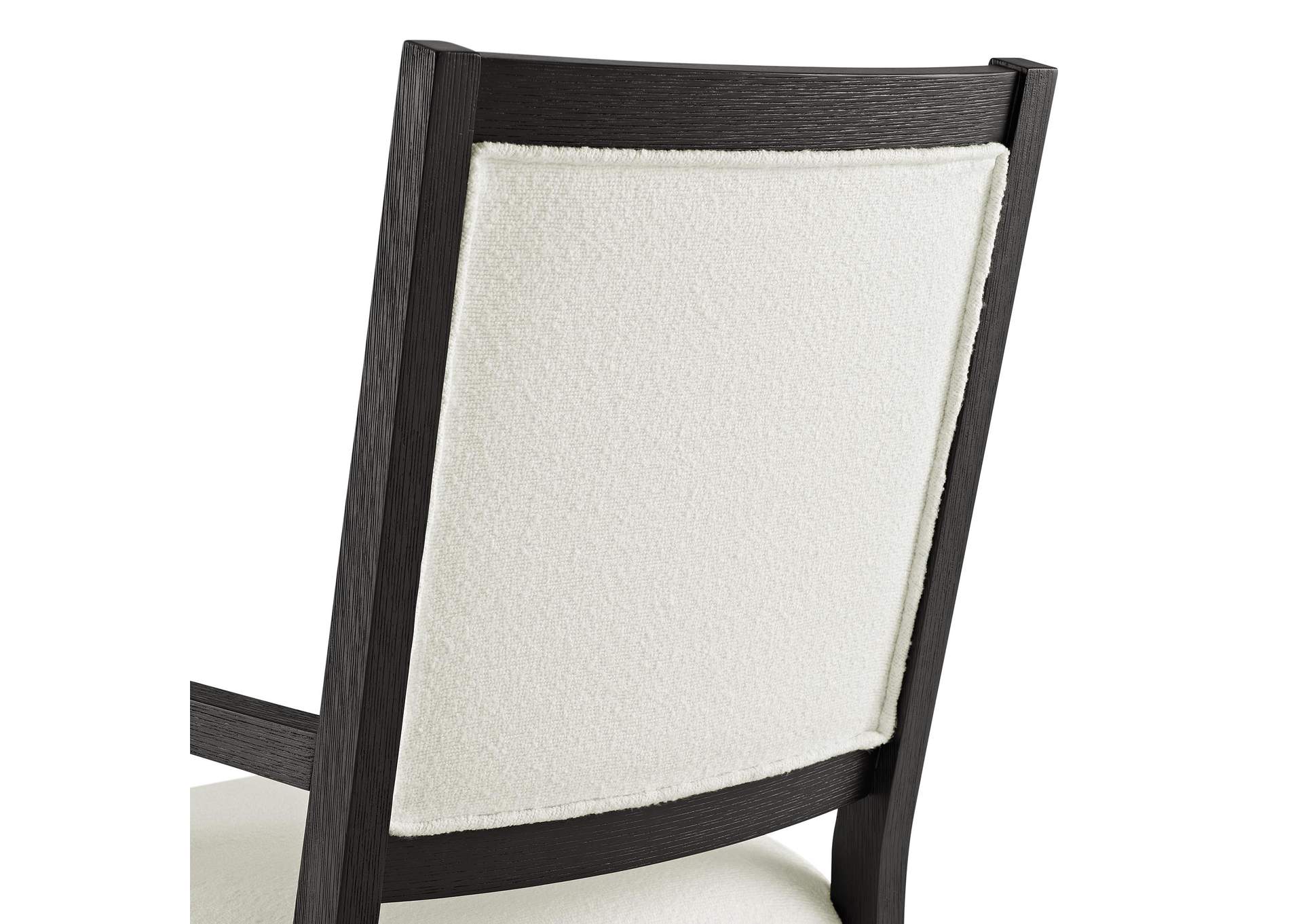 Versailles Contemporary Arm Chair With Boucle White Fabric In Black 2 Per Carton image 7