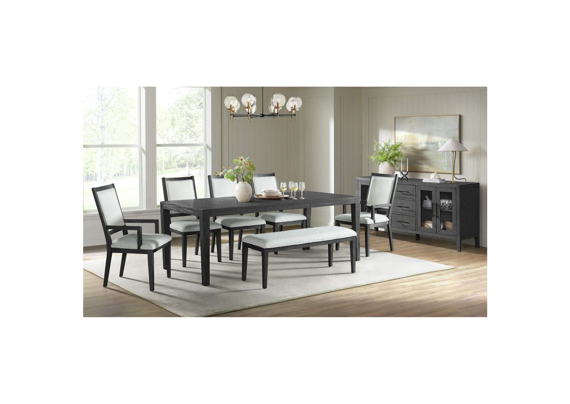 Versailles Contemporary Square Back Dining Chair With Boucle White Fabric In Black 2 Per Carton image 1