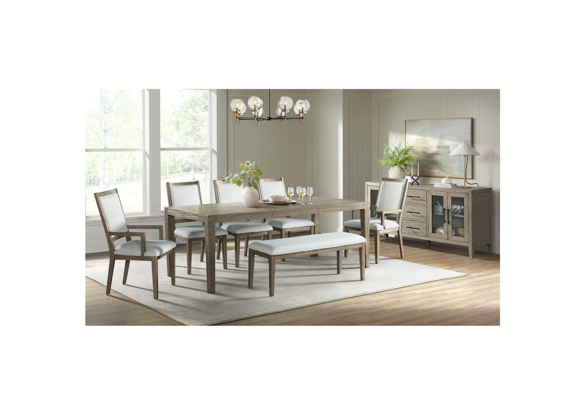 Versailles Contemporary Rectangular Dining Table With 1X24 Leaf In Grey image 1
