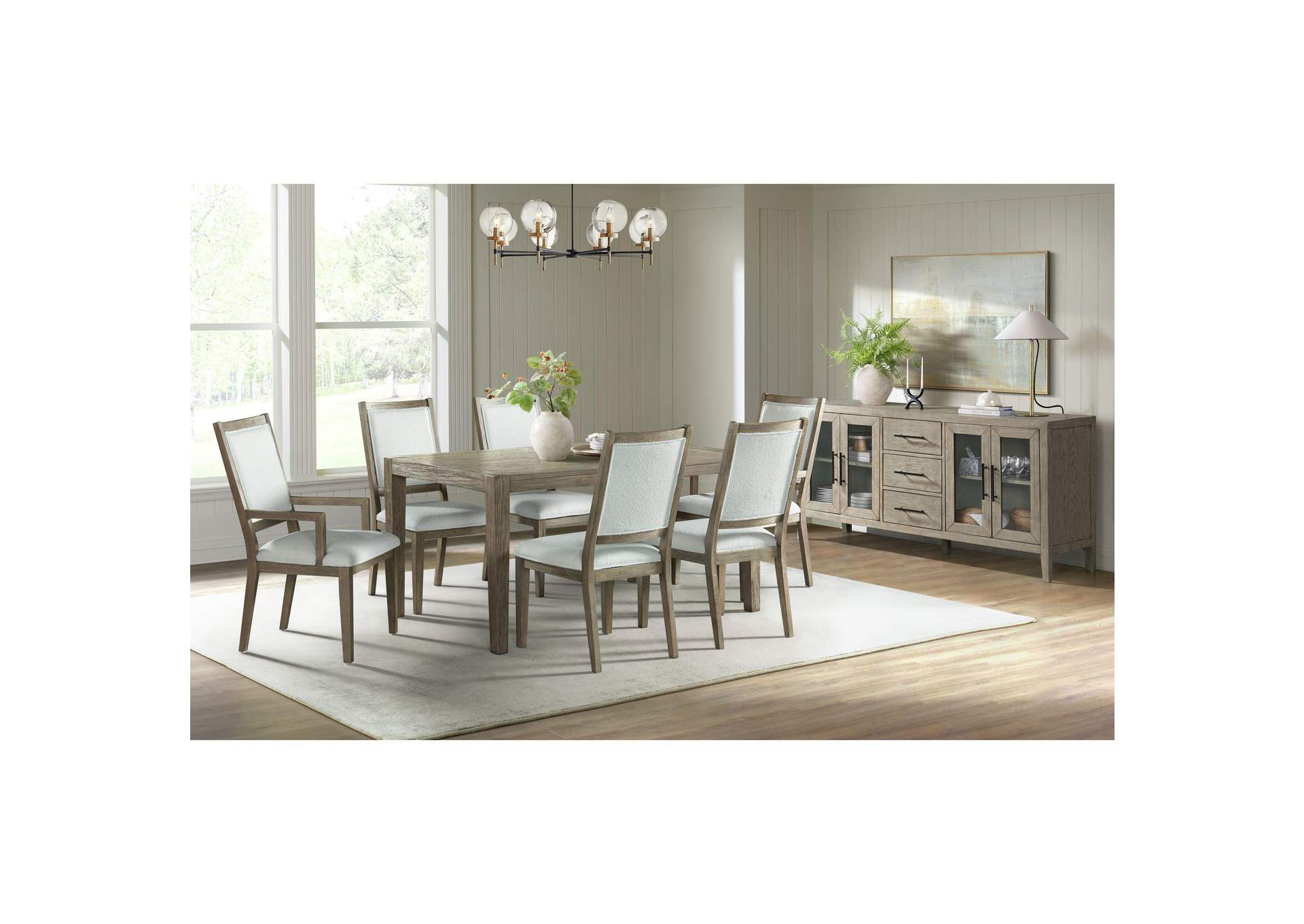 Versailles Contemporary Square Back Dining Chair With Boucle White In Grey 2 Per Carton image 1